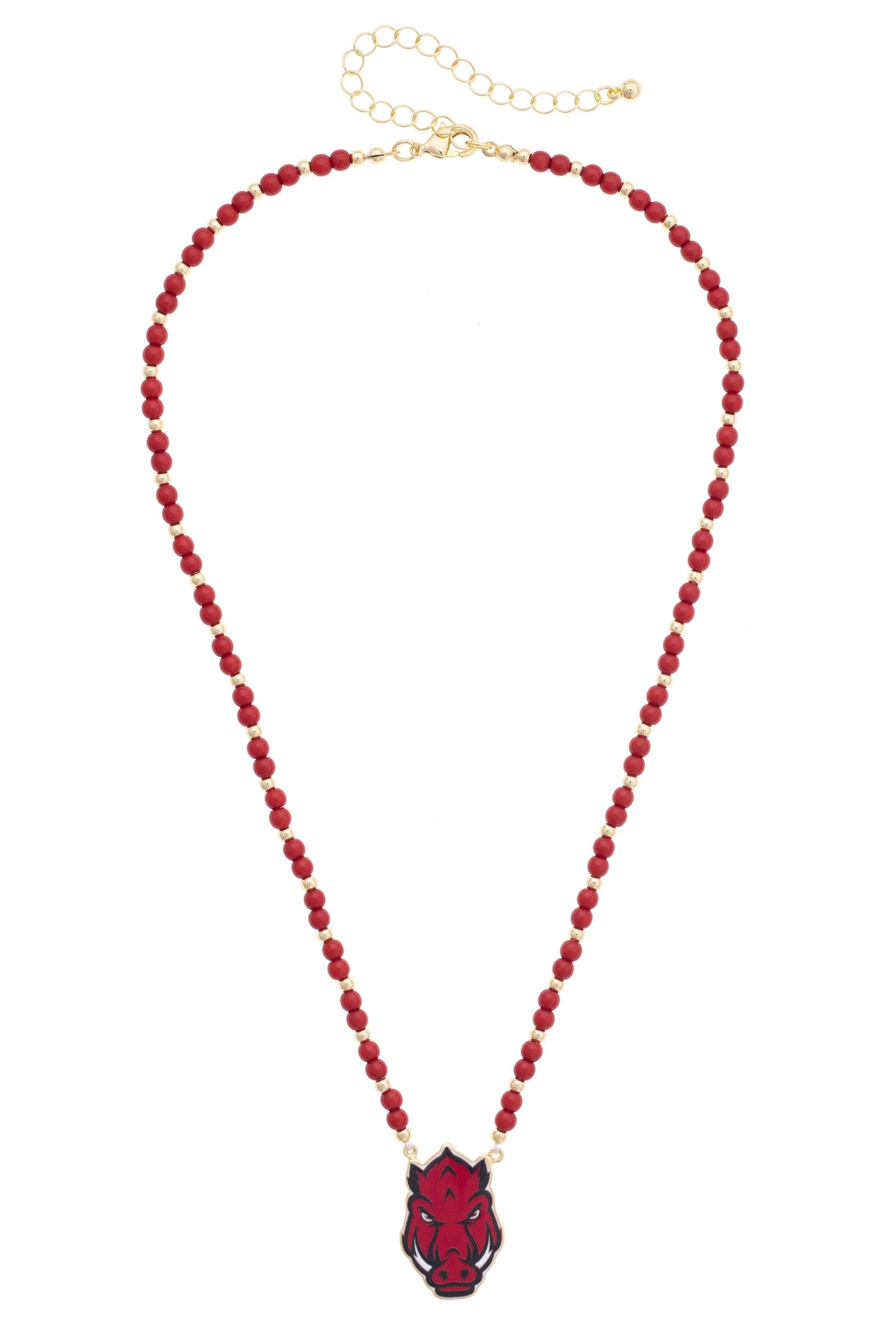 Arkansas Razorbacks Beaded Spirit Necklace