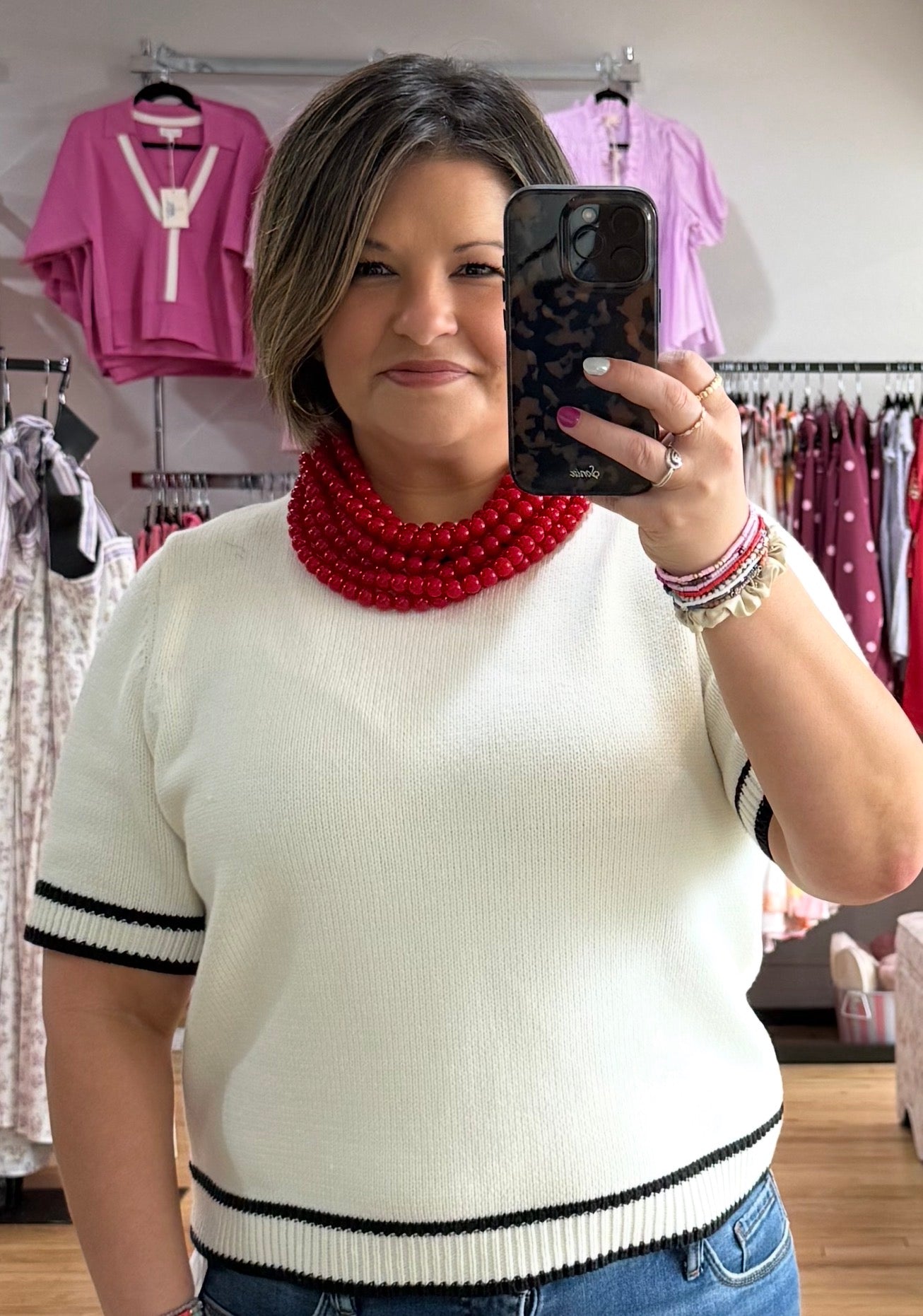 Red beaded necklace