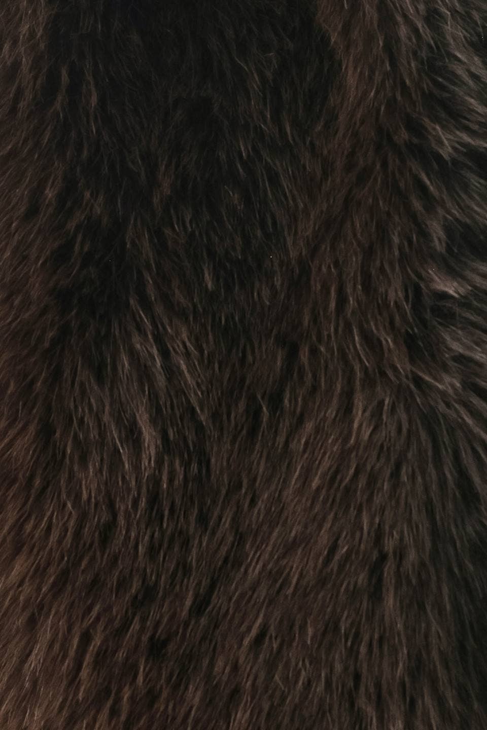faux fur sleeveless vest CHOCOLATE BROWN