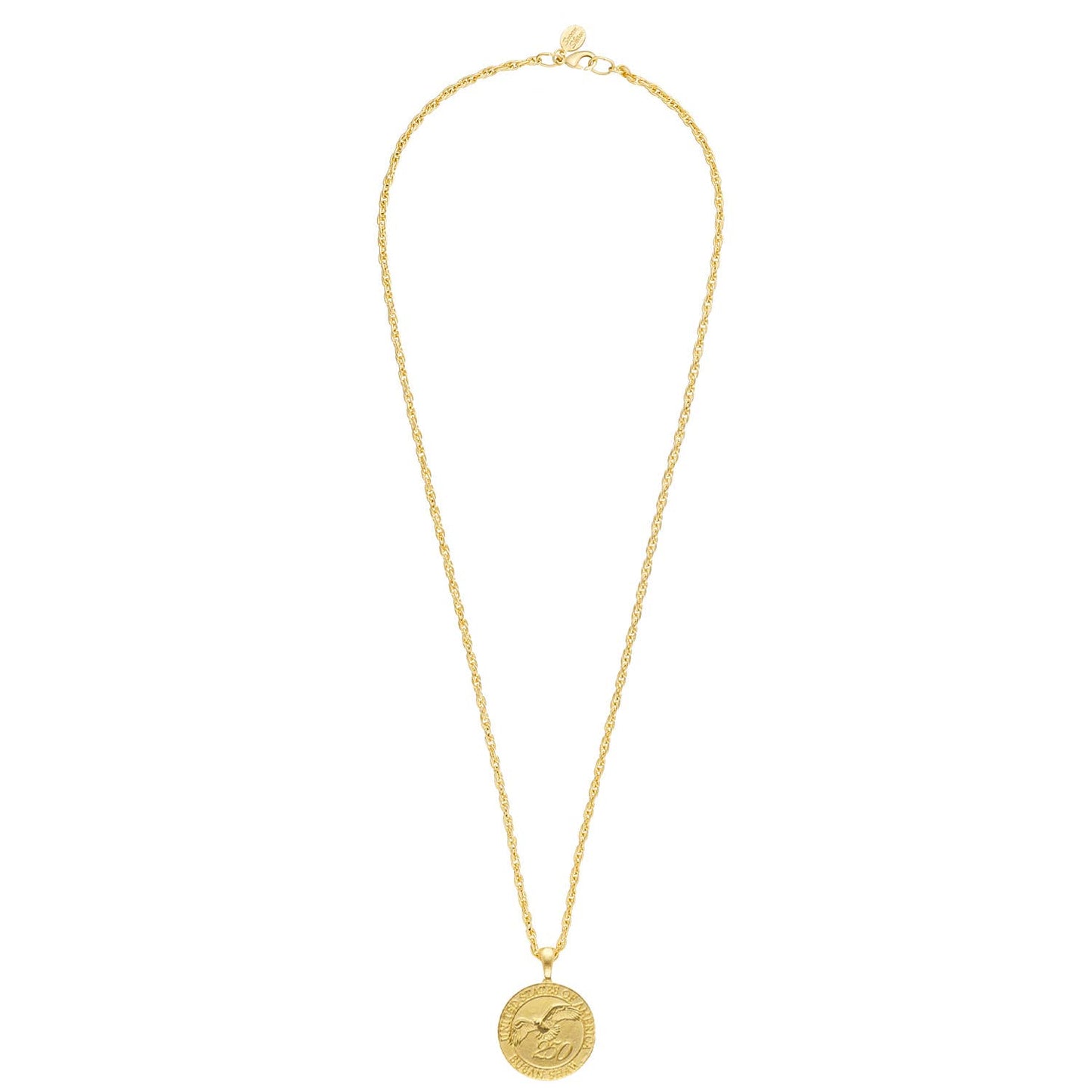 Gold USA Coin on 30" Rope Chain Necklace - Susan Shaw
