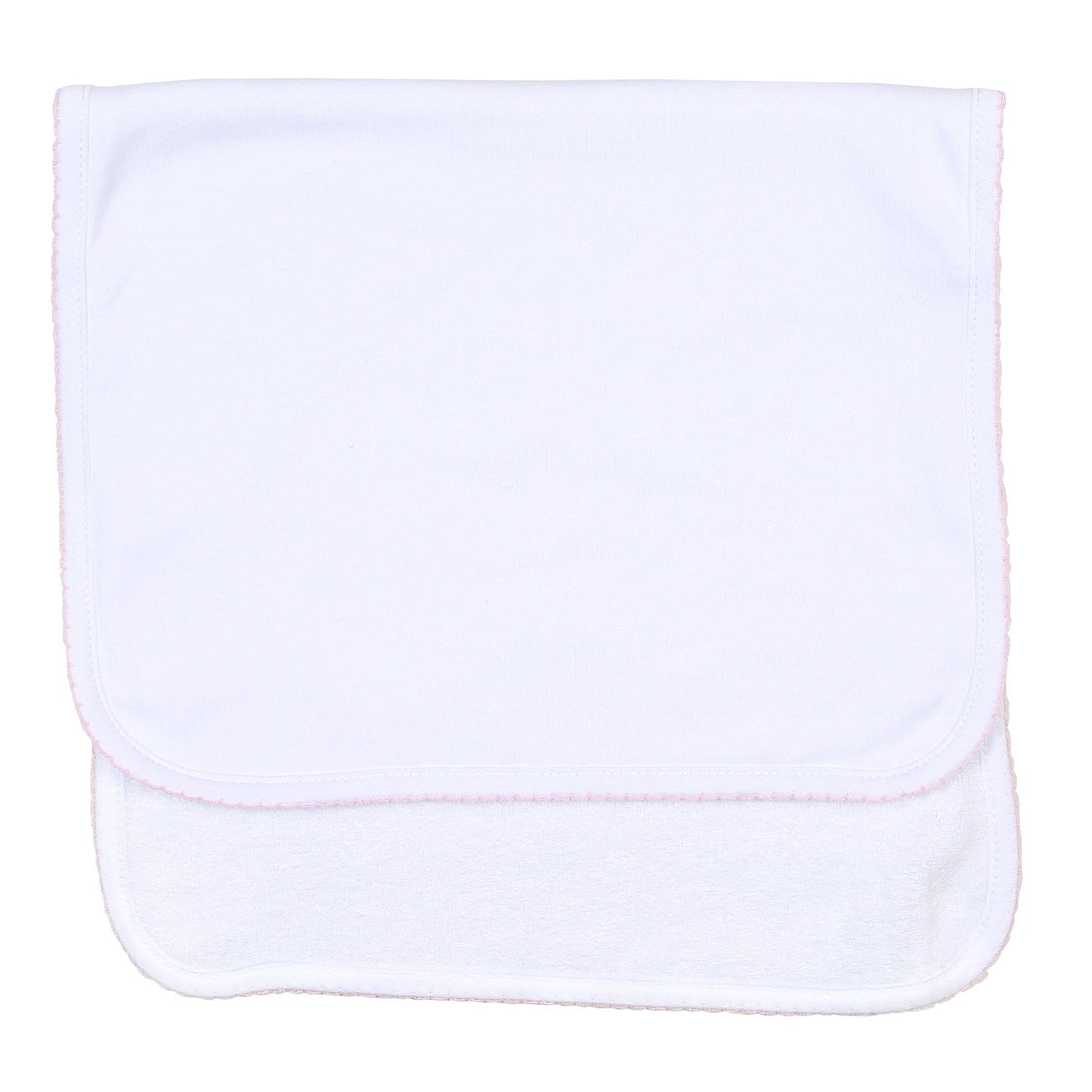 Solid Essentials White Pink Burp Cloth