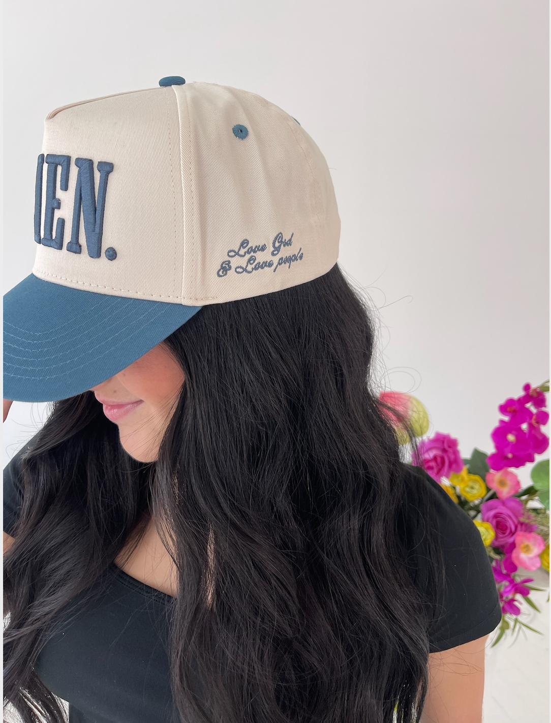 AMEN. - Slate Blue Vintage Trucker Hat