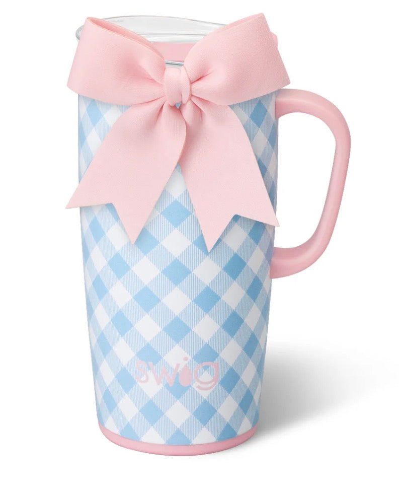 Gingham travel mug 22 oz