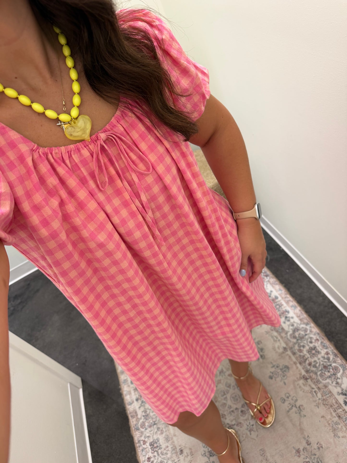 gingham mini dress