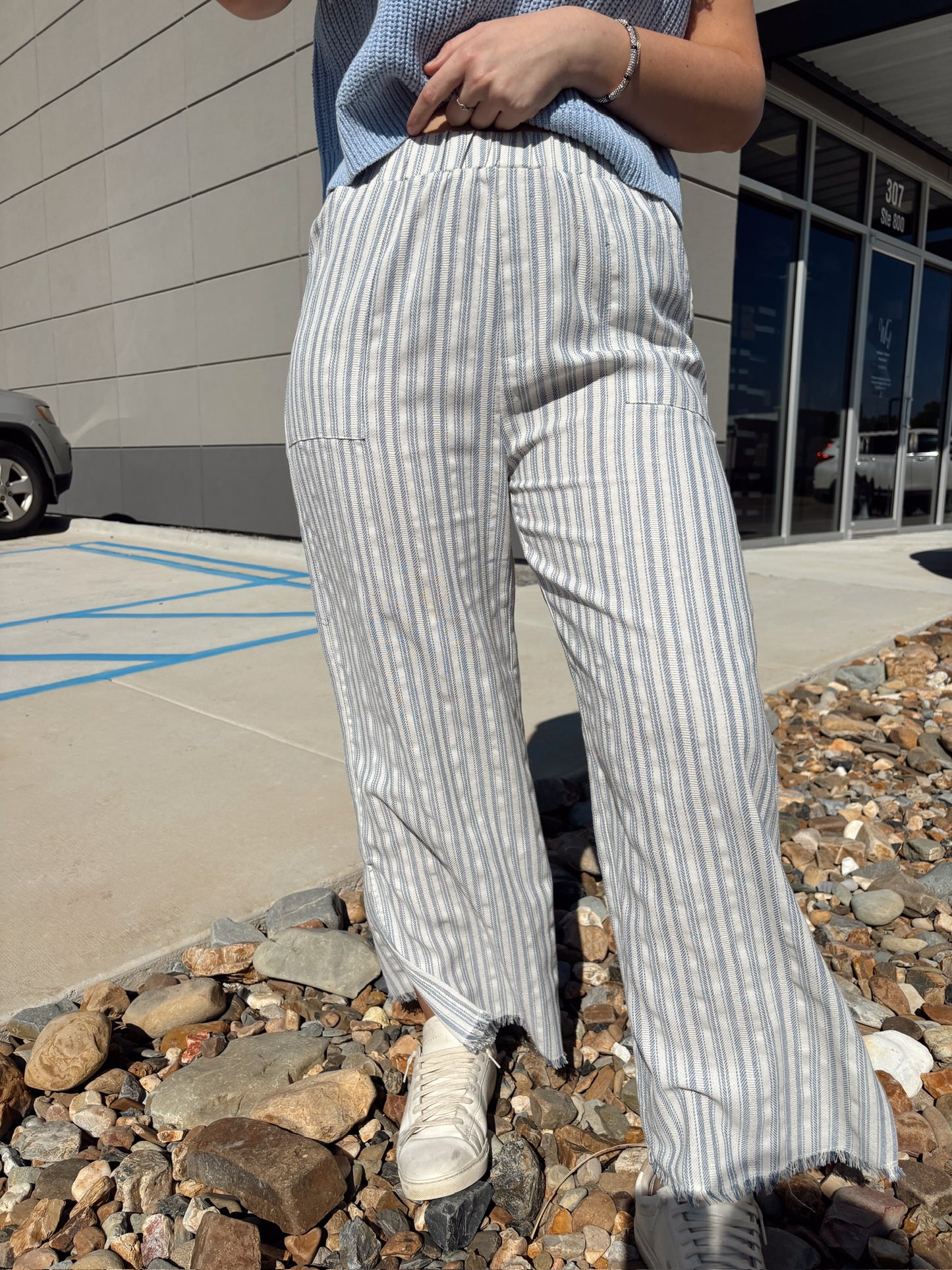 Blue & White Stripped Pants