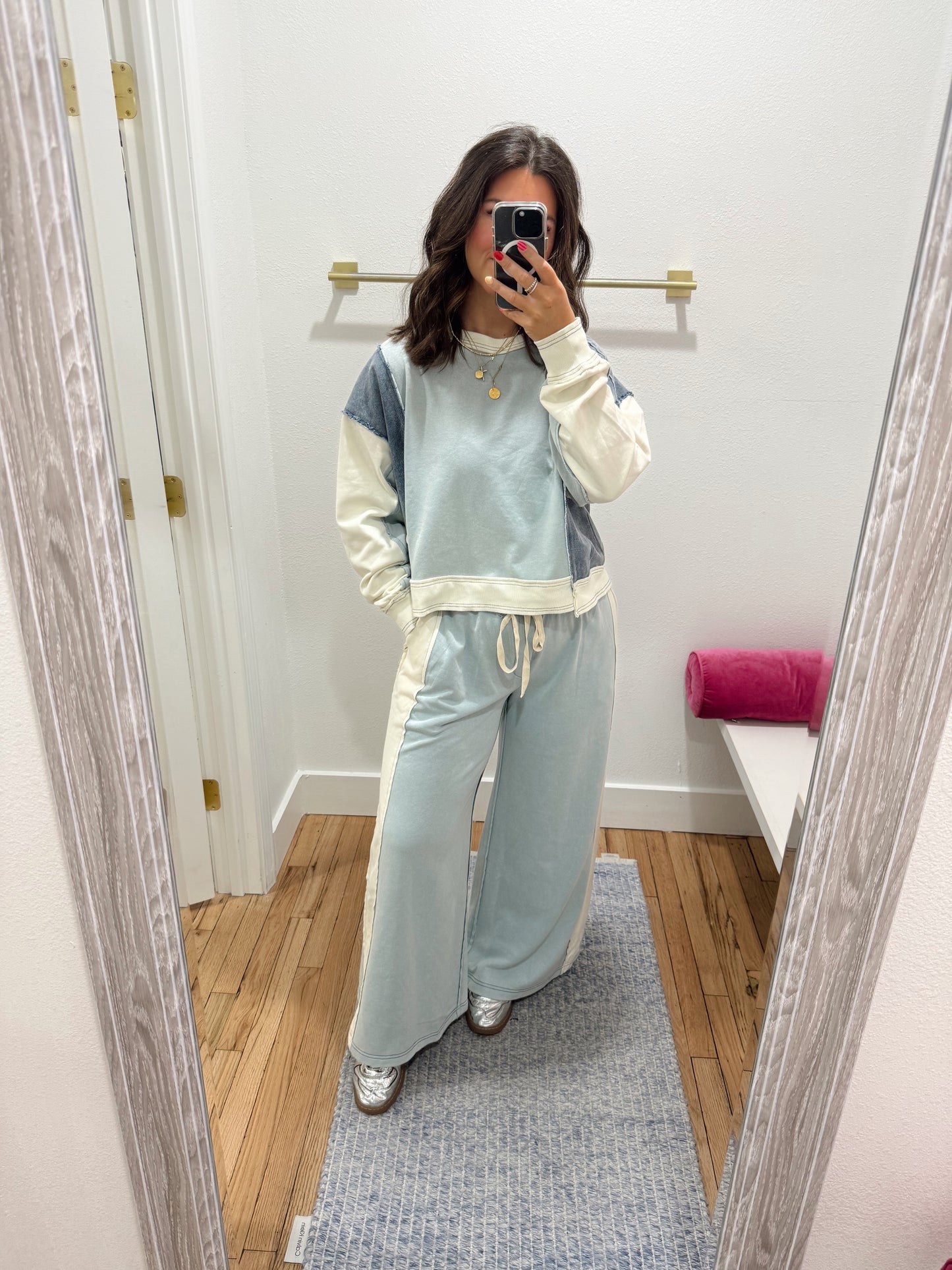 emma color block pullover top