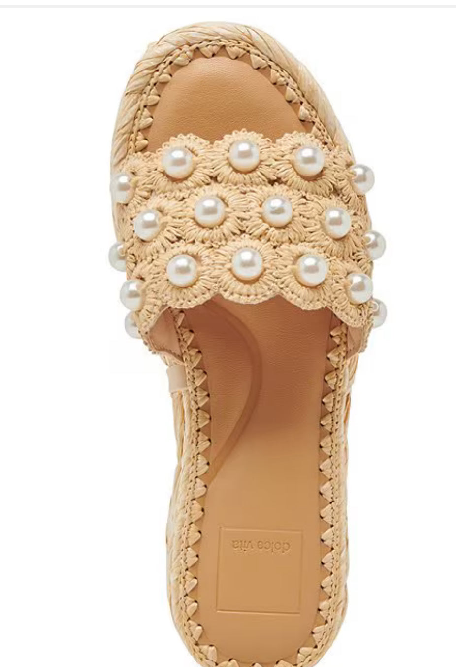 Dolce Vita Caper Pearl Raffia Platform Slide