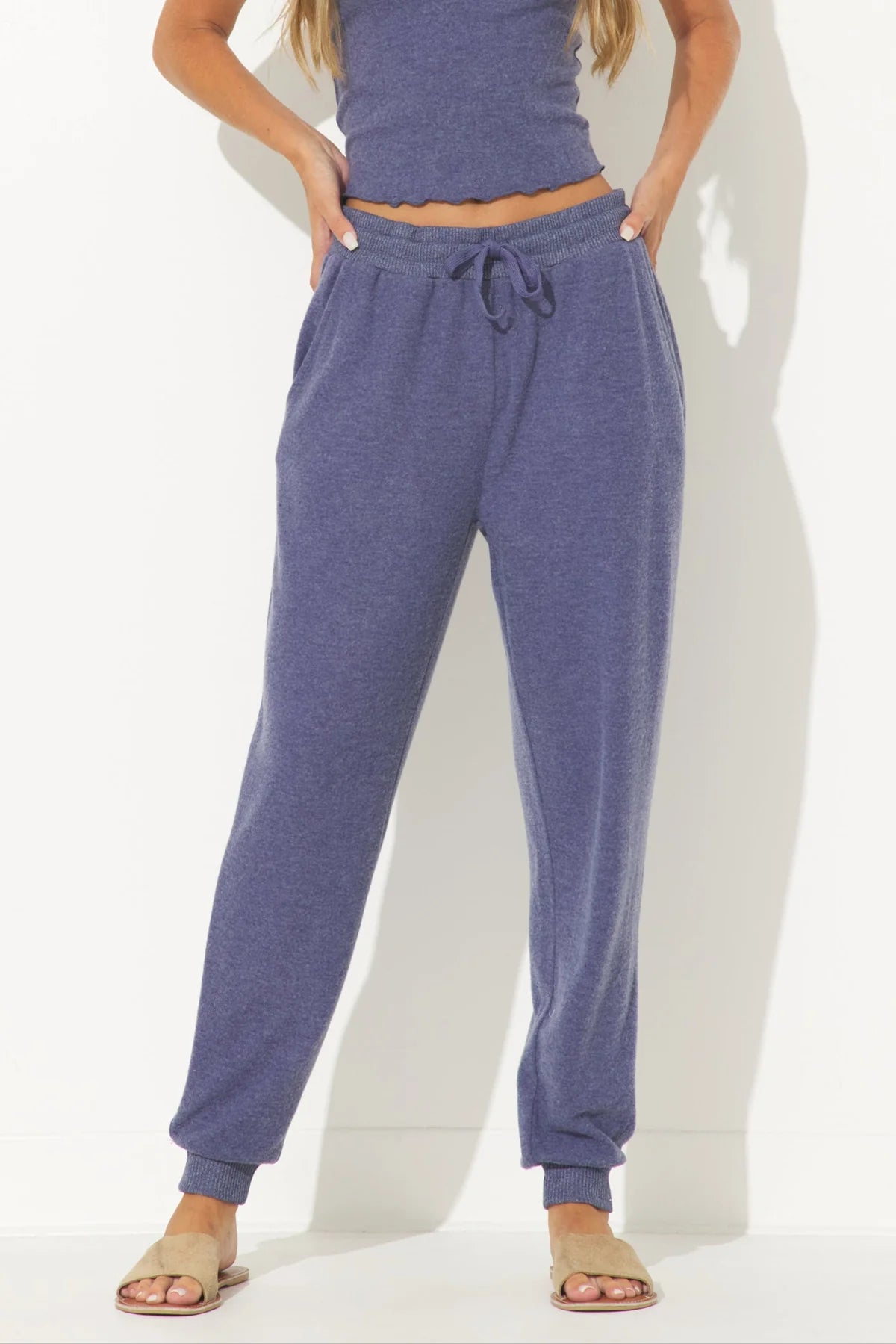 heather navy cloud pant set