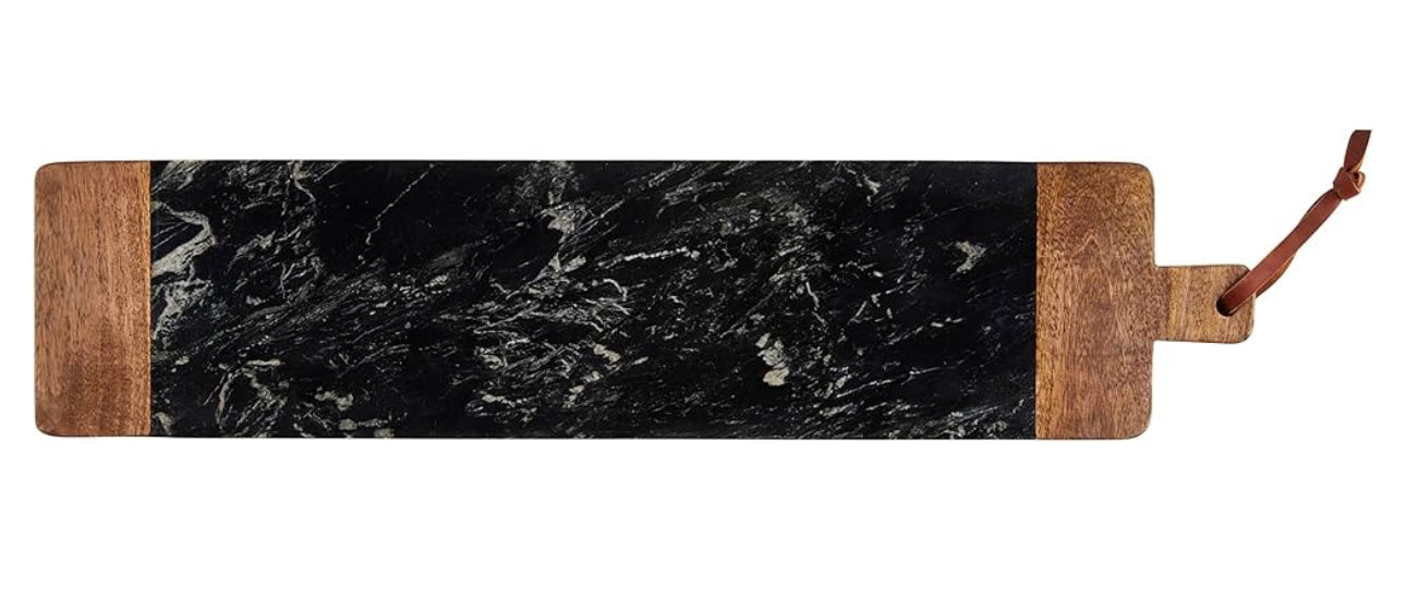 Long Black Wood & Marble Board