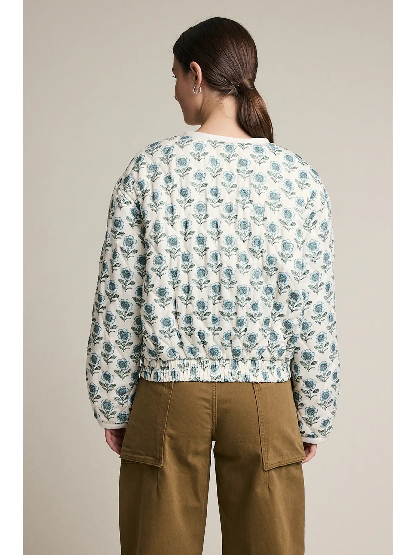 Floral Quilted Zip-up Jacket