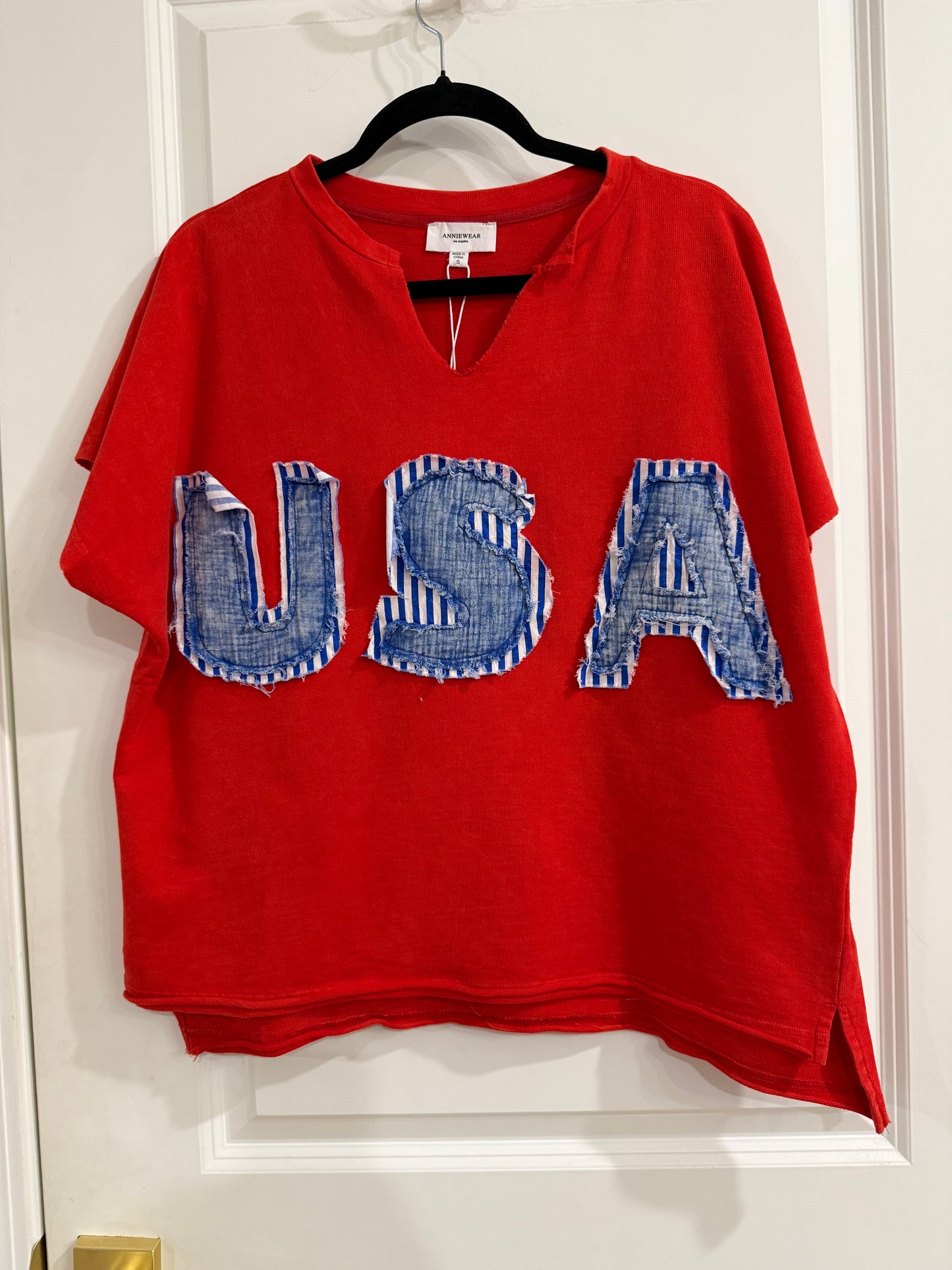Anne Washed Top - red (USA)
