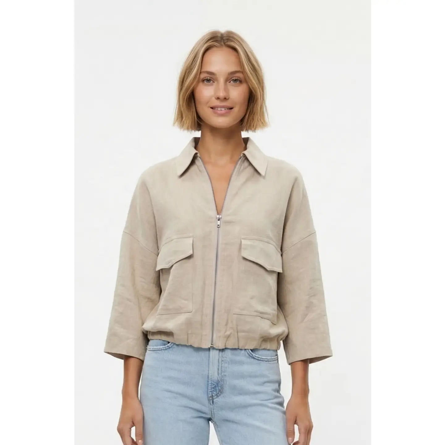 natural linen jacket