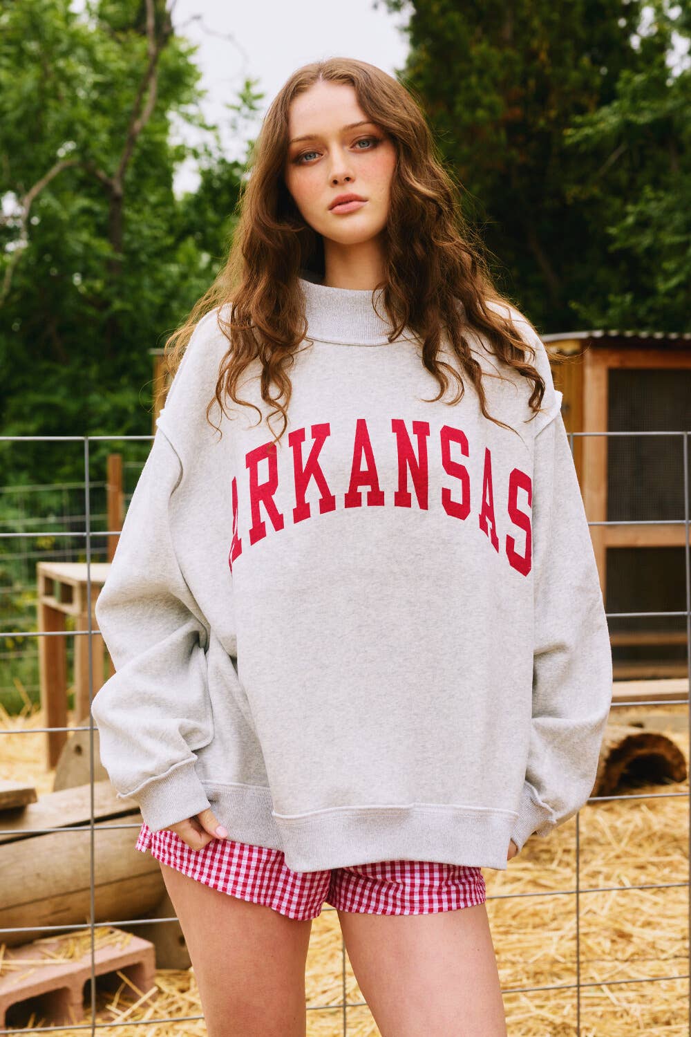 'ARKANSAS & AR' Print Reversible Sweatshirt