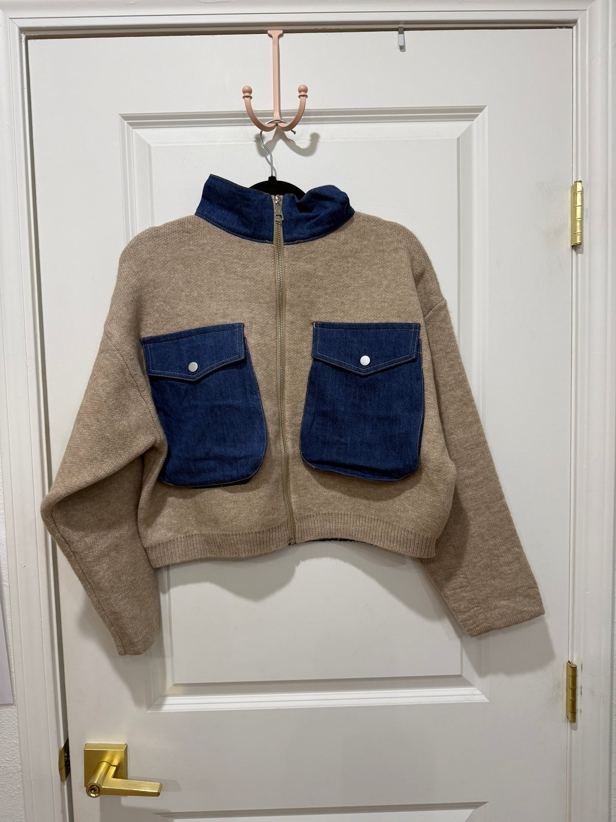 Denim/Sand Cardi