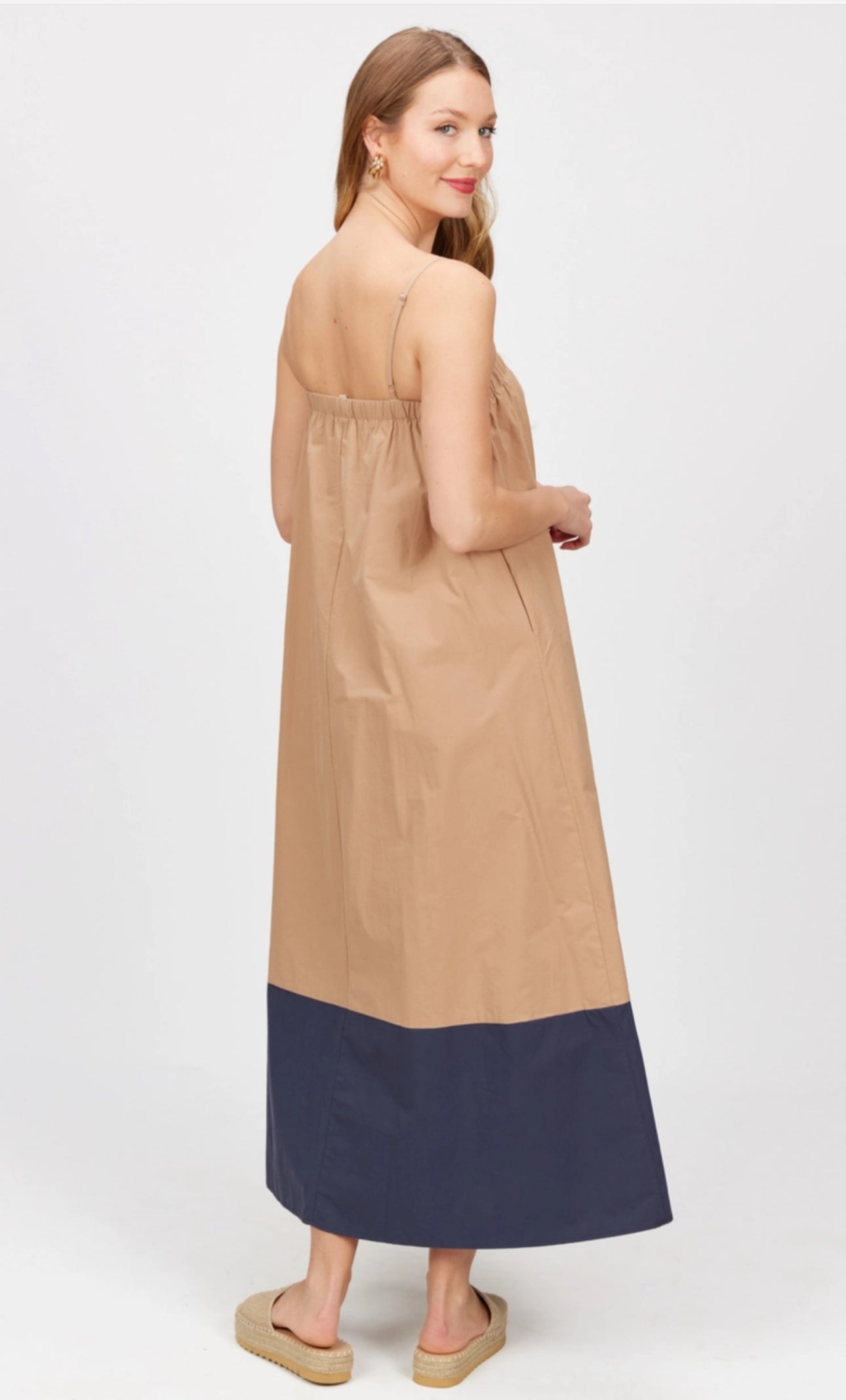 Poplin Colorblock Maxi w/adjustable straps