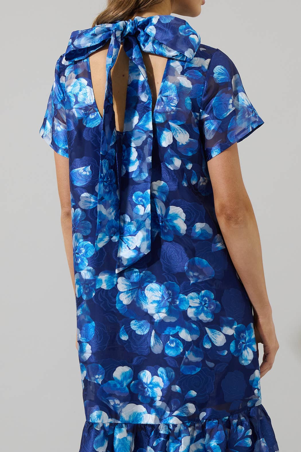 Abay Floral Dime Organza Maxi Dress