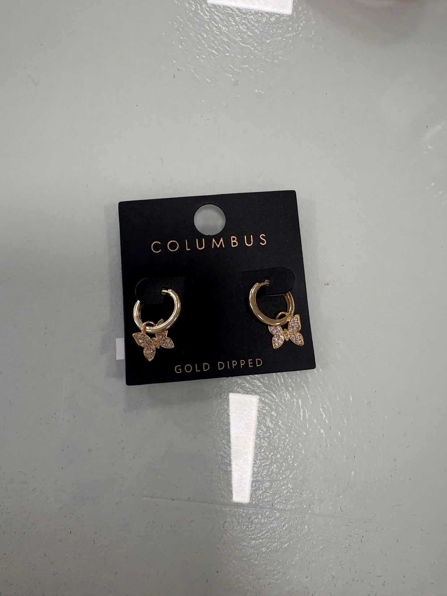 Butterfly hoop earrings
