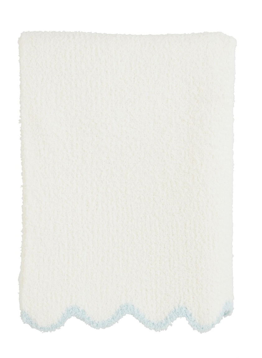 Blue Scallop Chenille Blanket