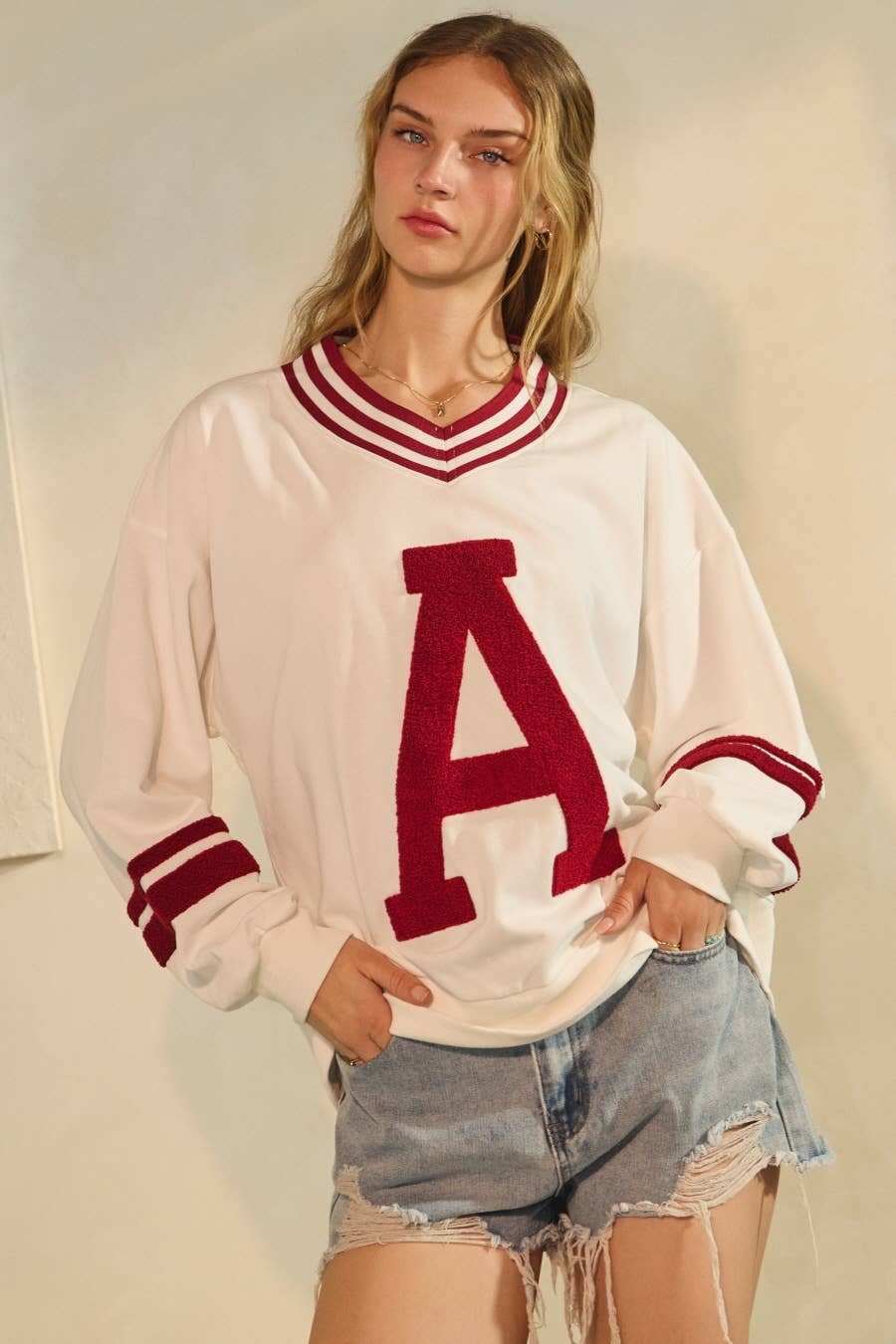 Varsity-inspired Pullover