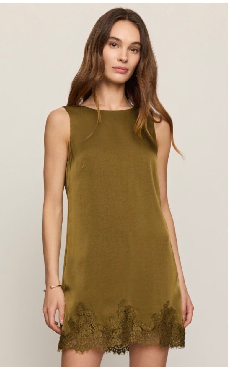 Meadow Muse Lace Mini Dress Golden Sage - Z Supply