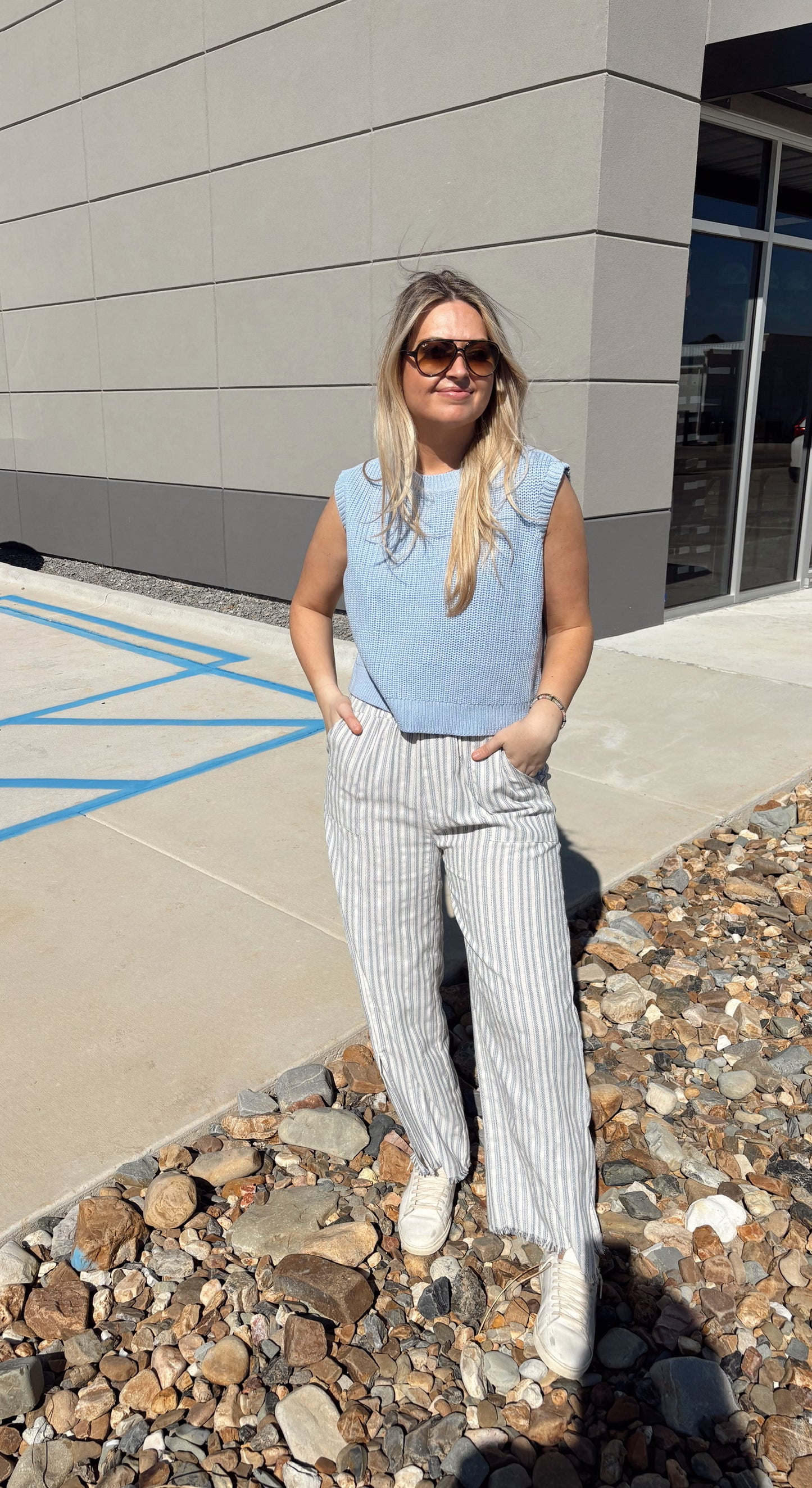 Blue & White Stripped Pants