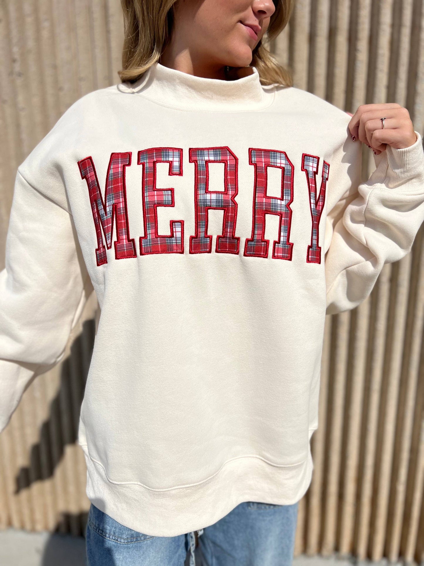 Very Merry Plaid Mockneck