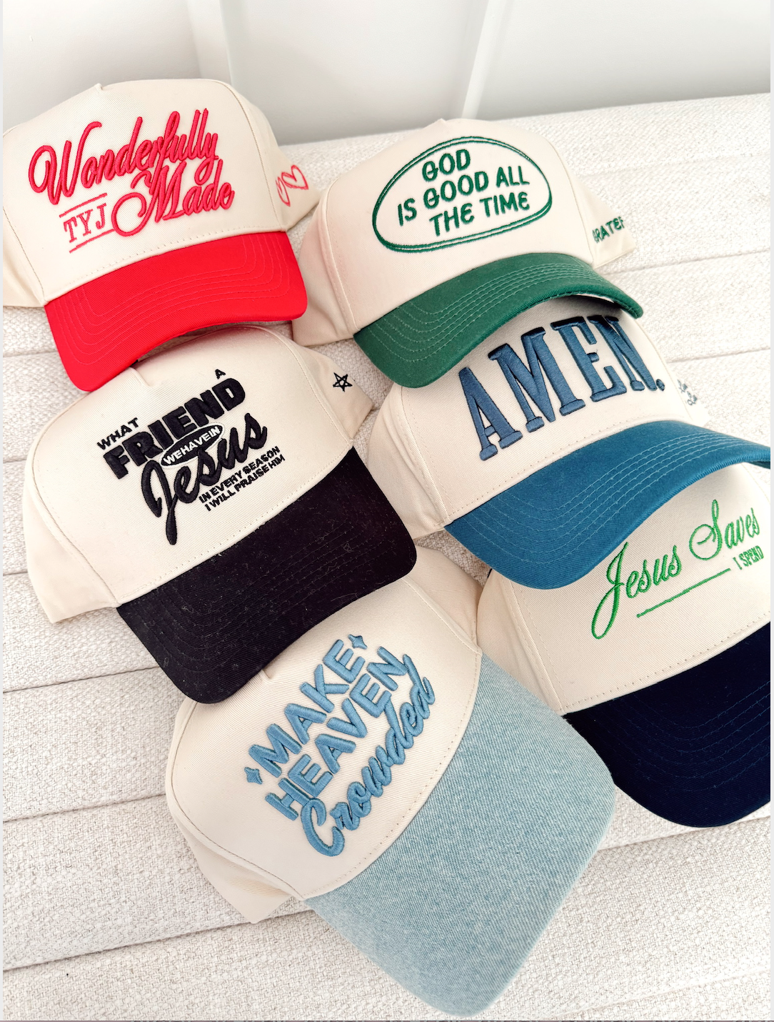 AMEN. - Slate Blue Vintage Trucker Hat