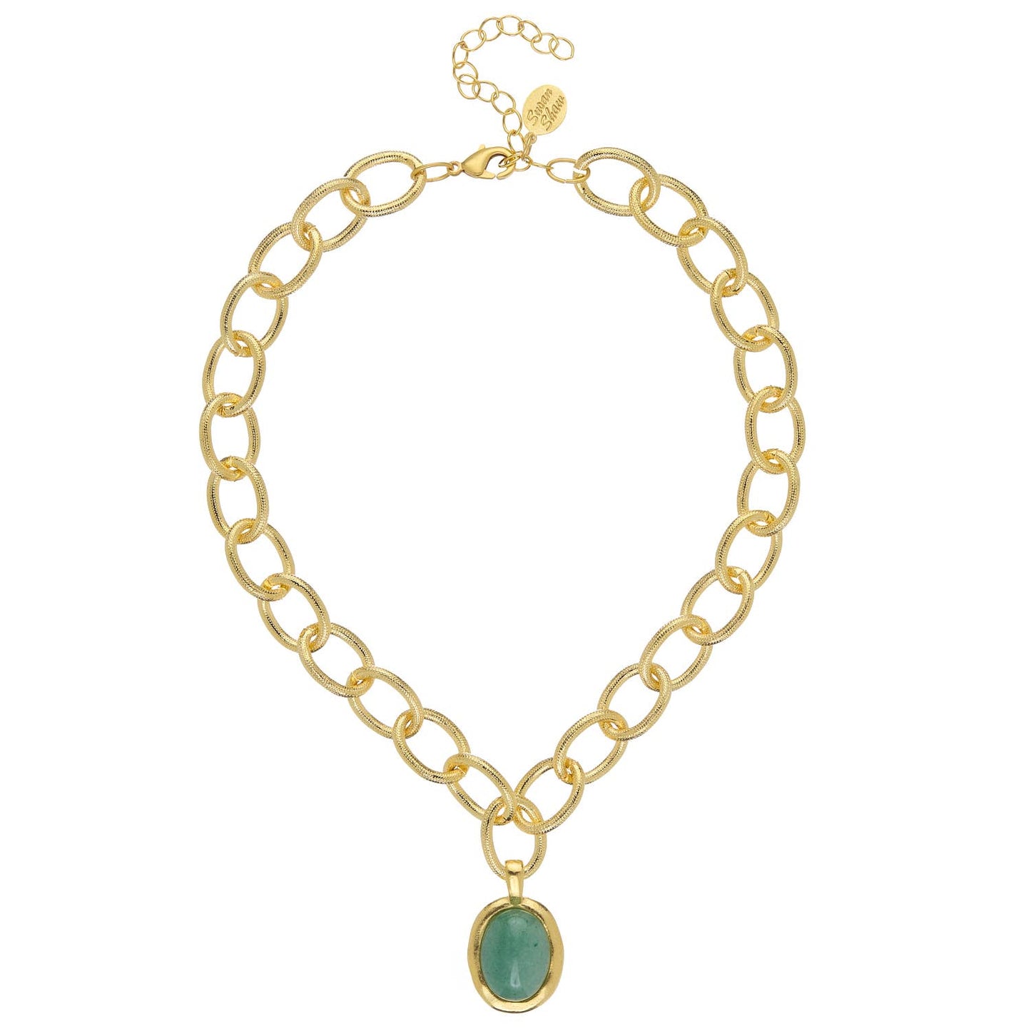 Jade Cabochon Loop Chain Necklace - Susan Shaw