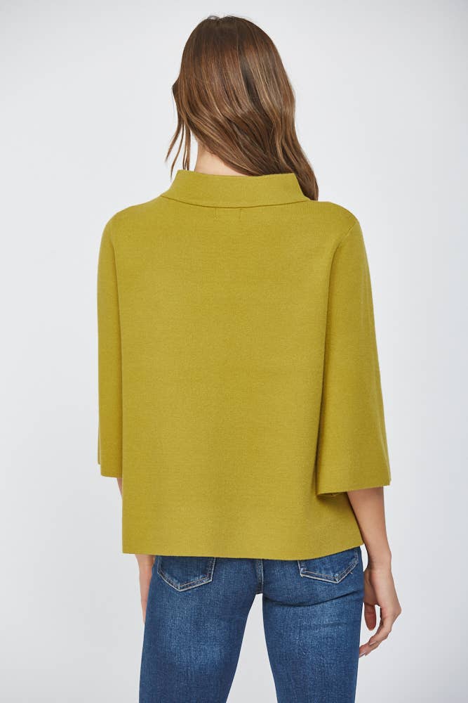 MOCK NECK PULL OVER SWEATER - Citron