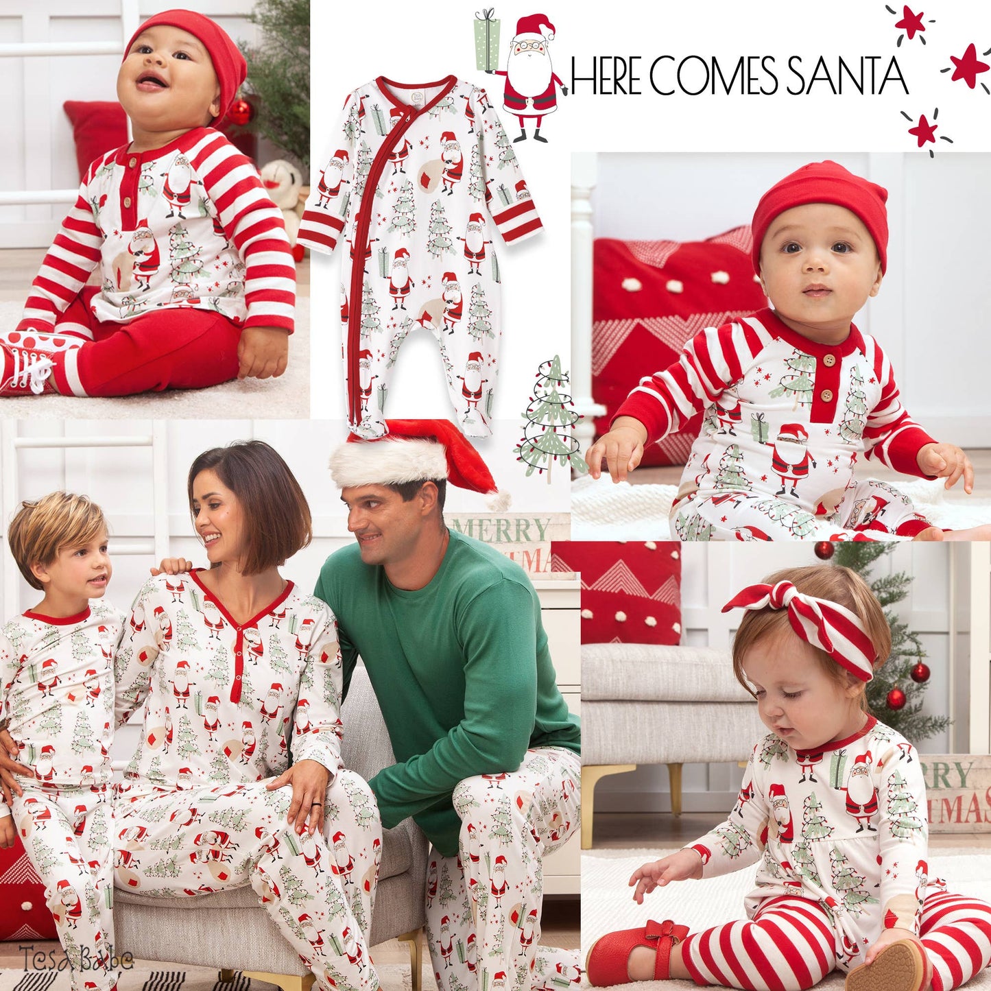 Baby's Christmas Santa Bamboo Zipper Romper
