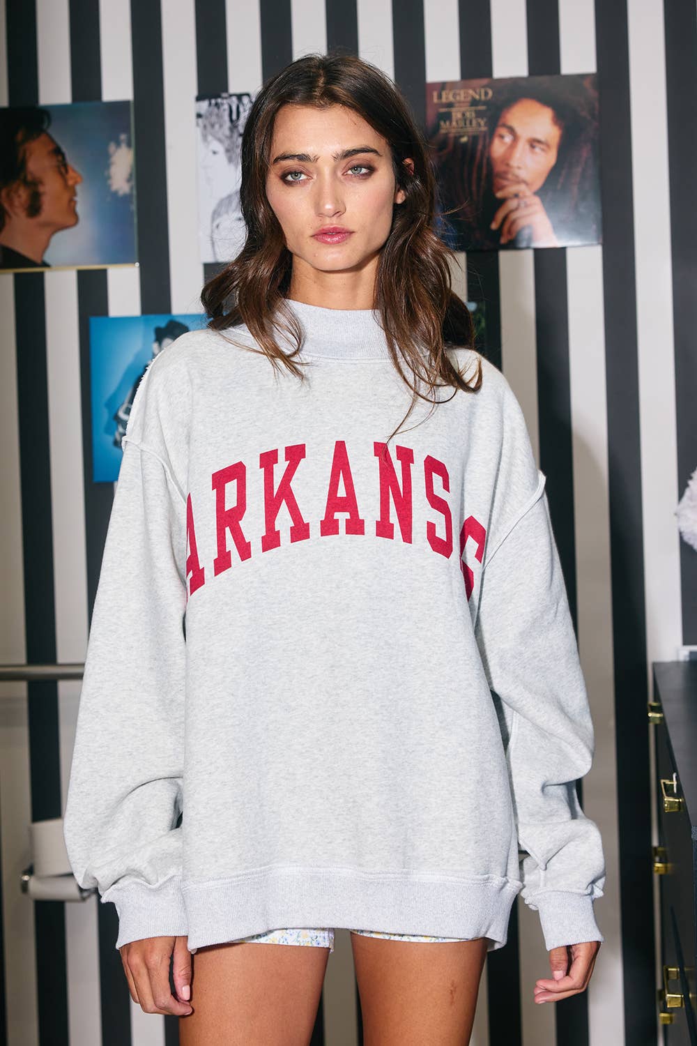 'ARKANSAS & AR' Print Reversible Sweatshirt