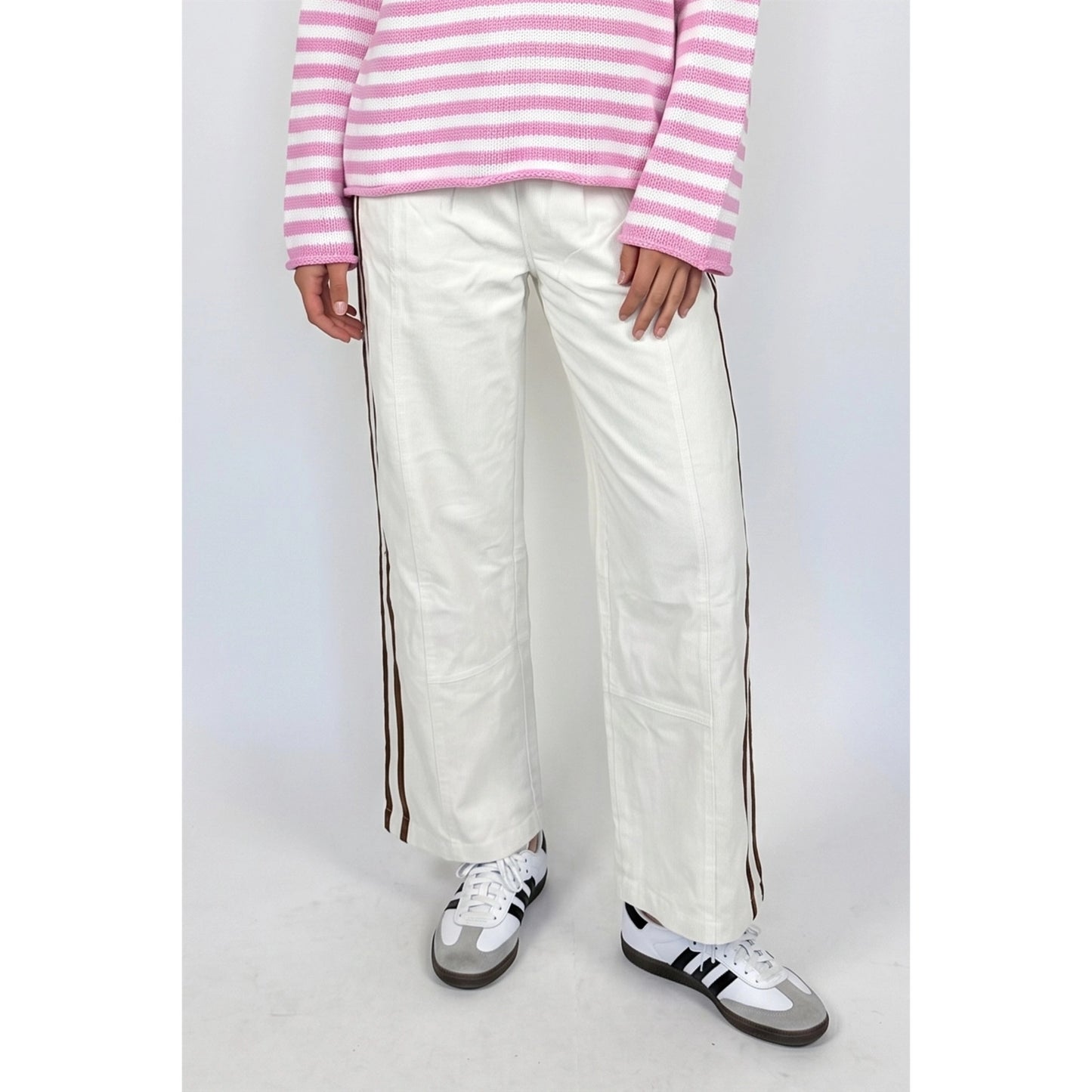 cream/chocolate corduroy pants
