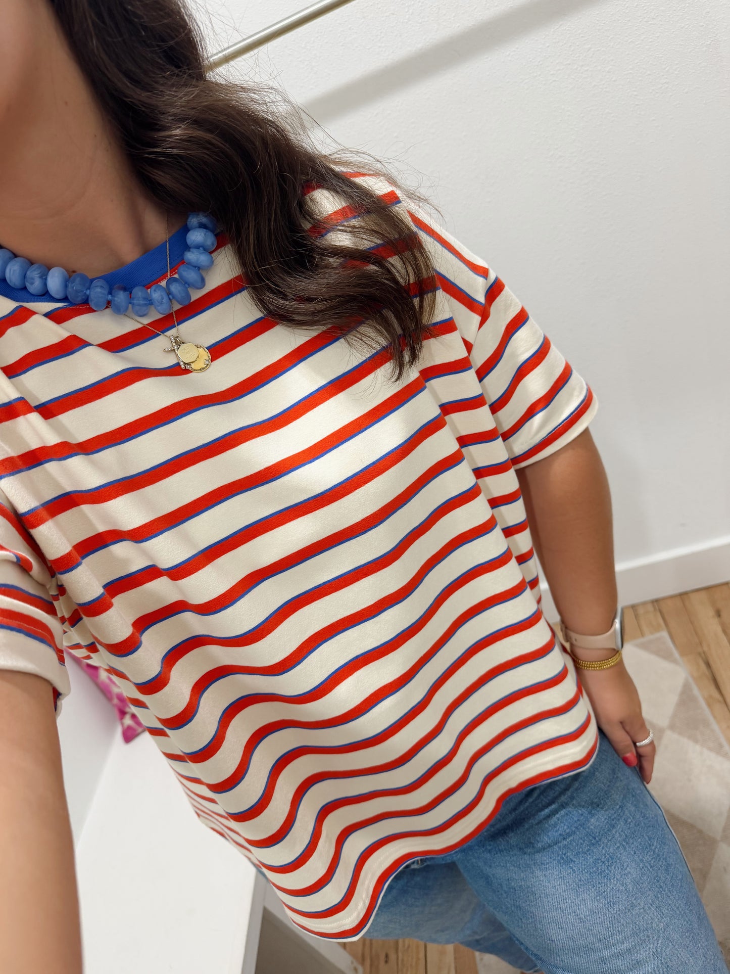 Striped Boxy Knit Tee