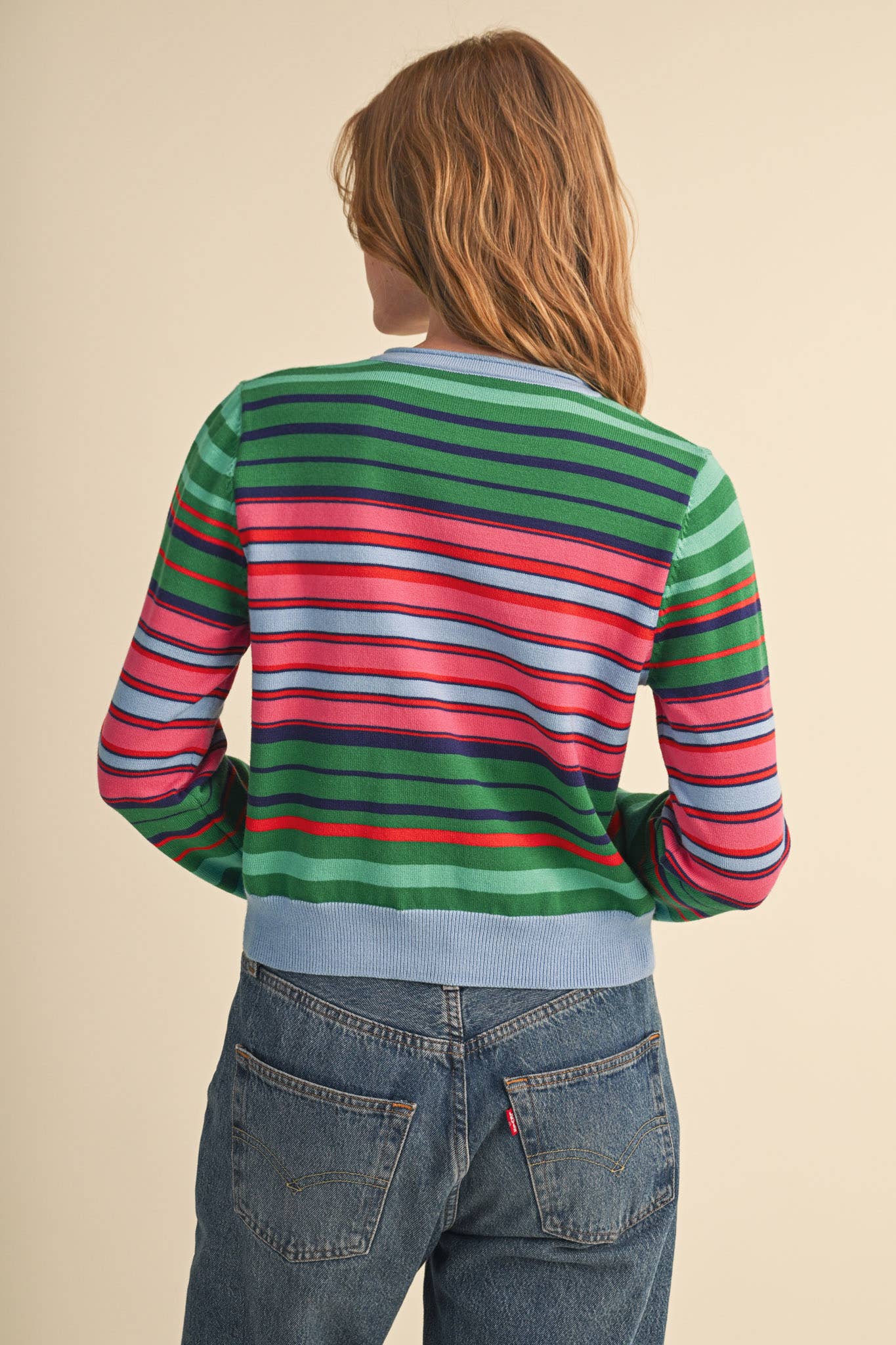 MUTLI-COLOR STRIPED SWEATER CARDIGAN