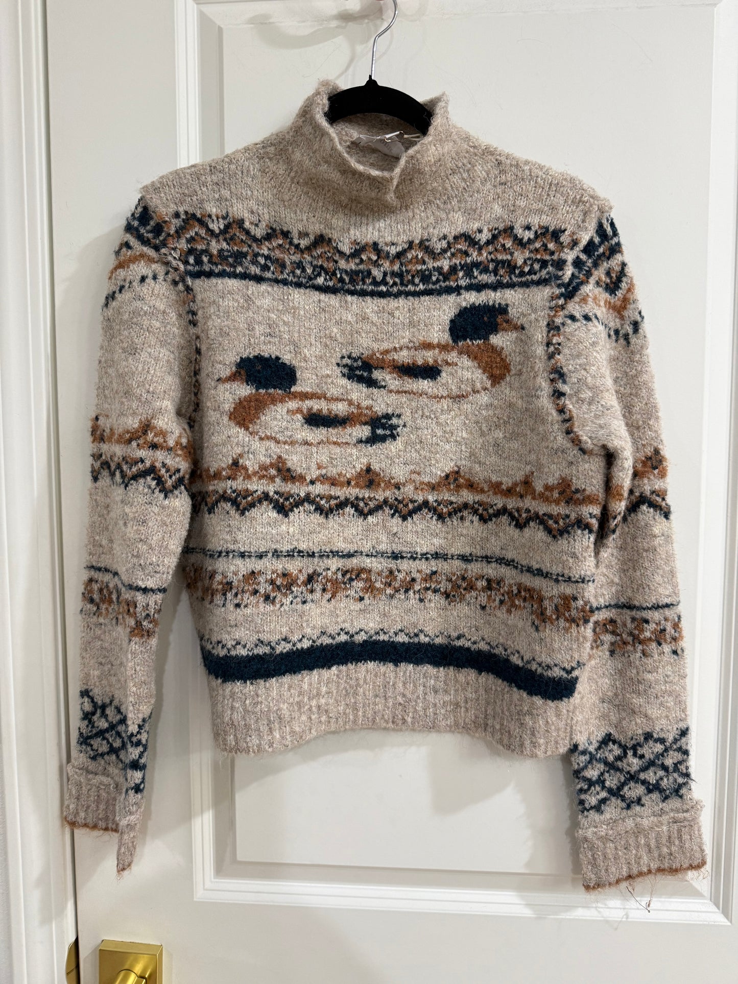 Duck Motif Mock Sweater