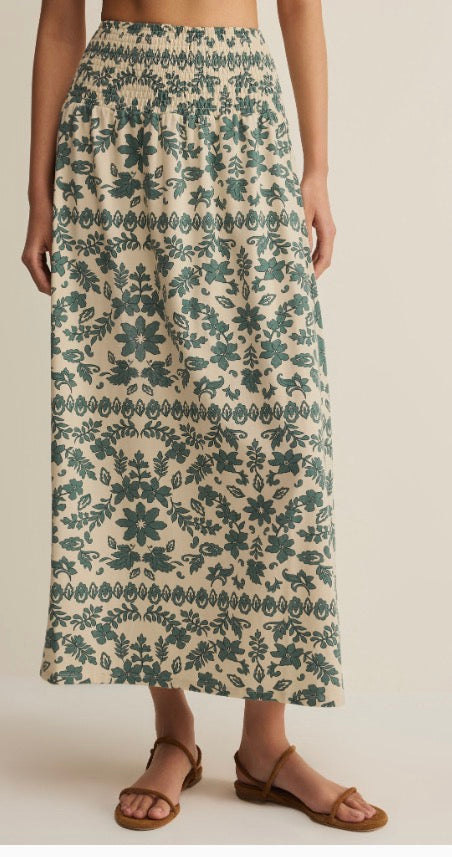 LEYA TERA PAISLEY Maxi Skirt Everglades