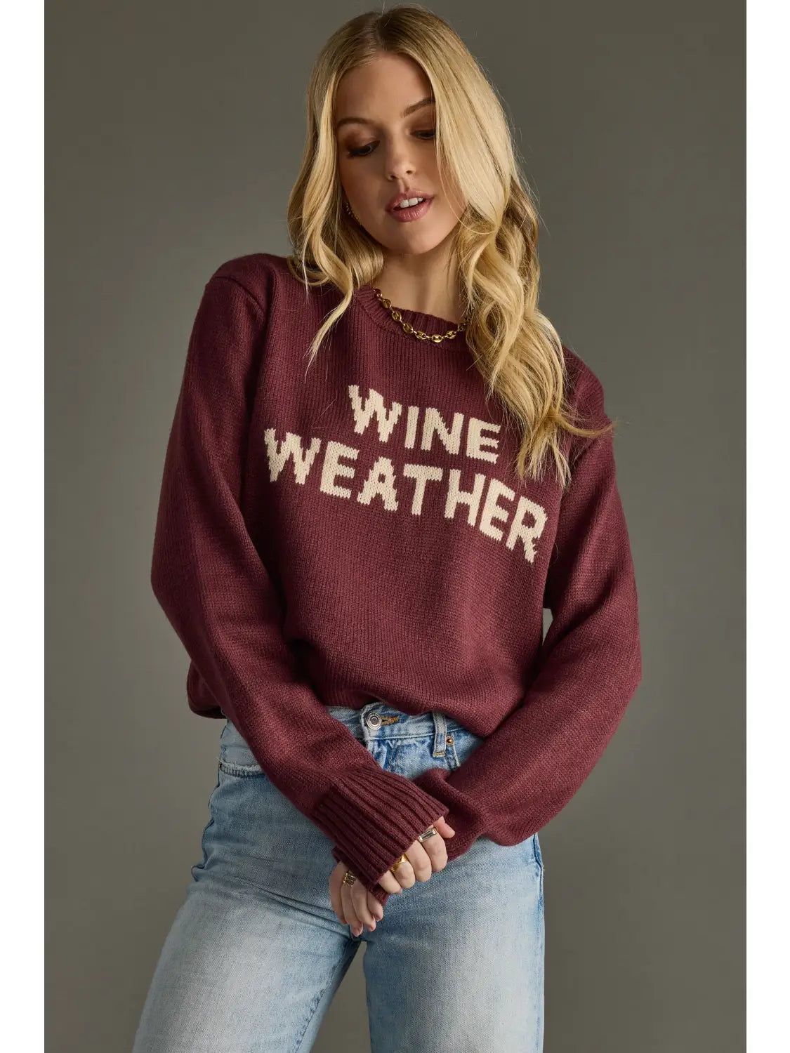 Wine weather sweater