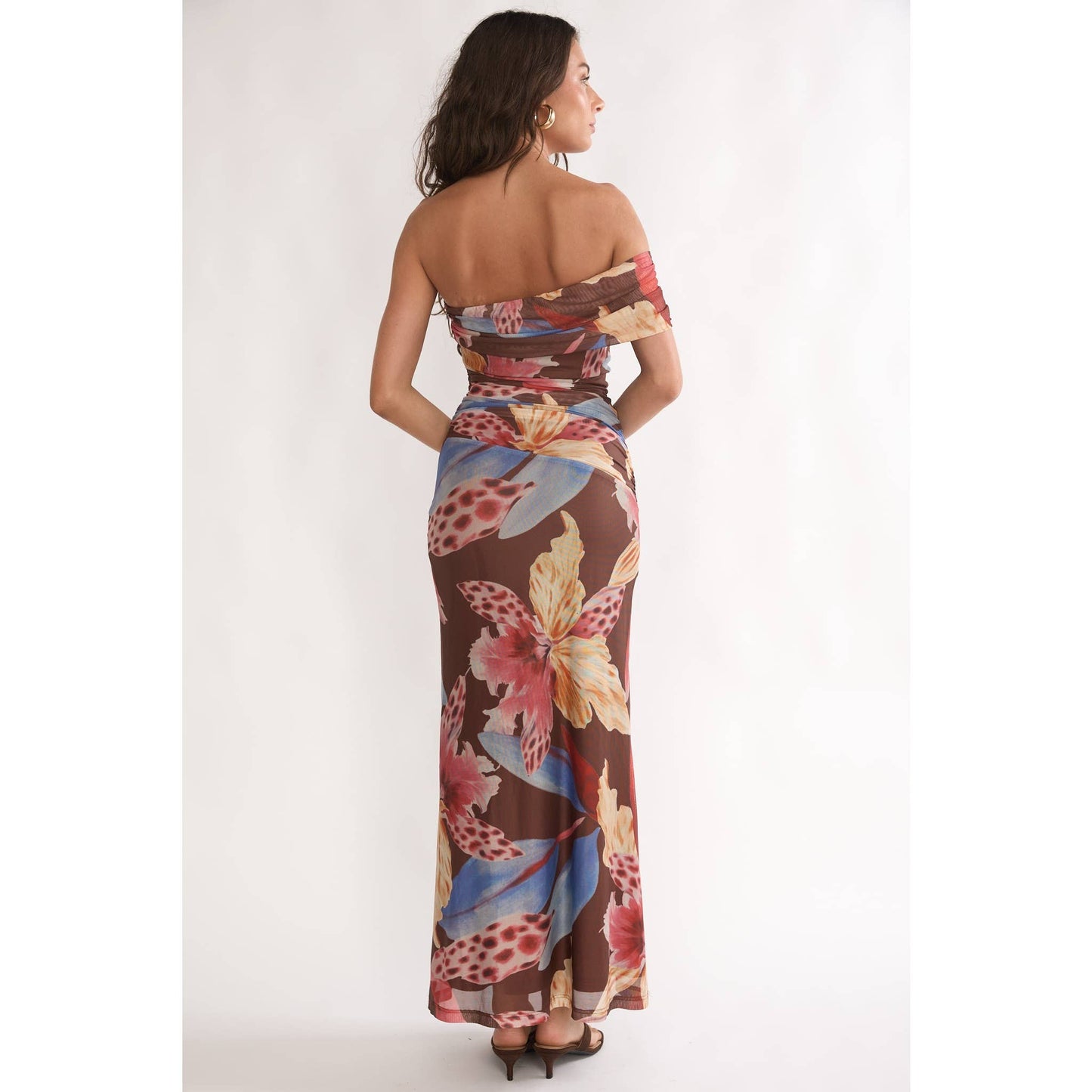 FLORAL OFF SHOULDER MAXI DRESS