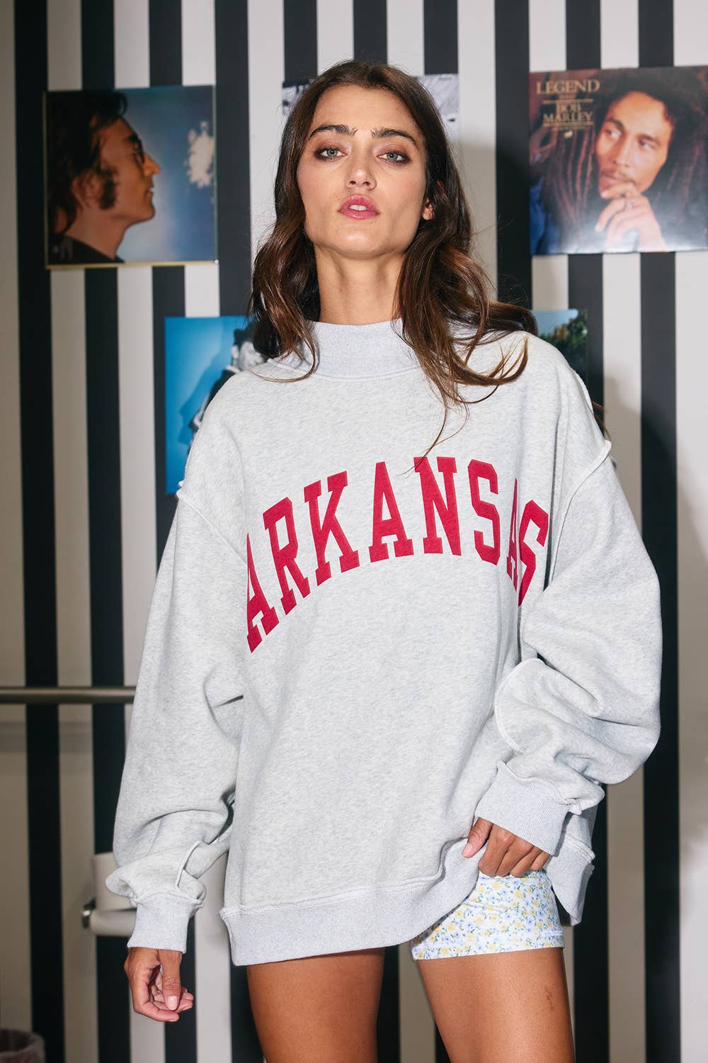 'ARKANSAS & AR' Print Reversible Sweatshirt