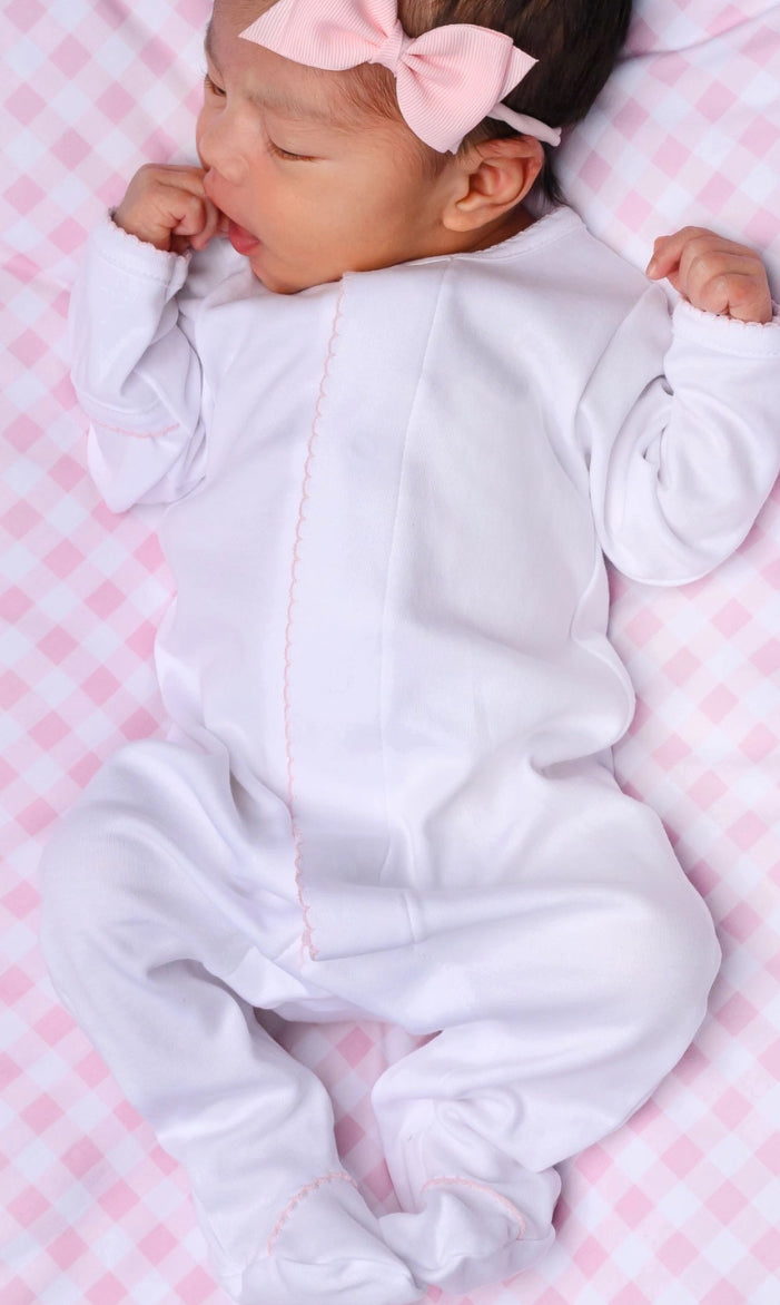 Solid Essentials White Pink Footie