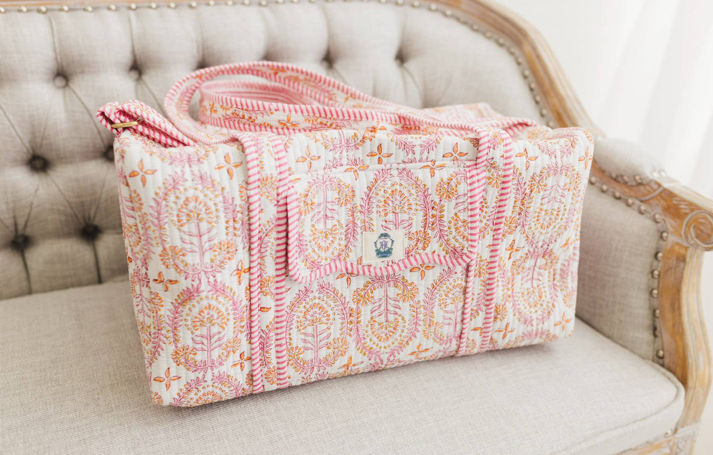Dahlia | Large Scalloped Quilted Duffle Bag