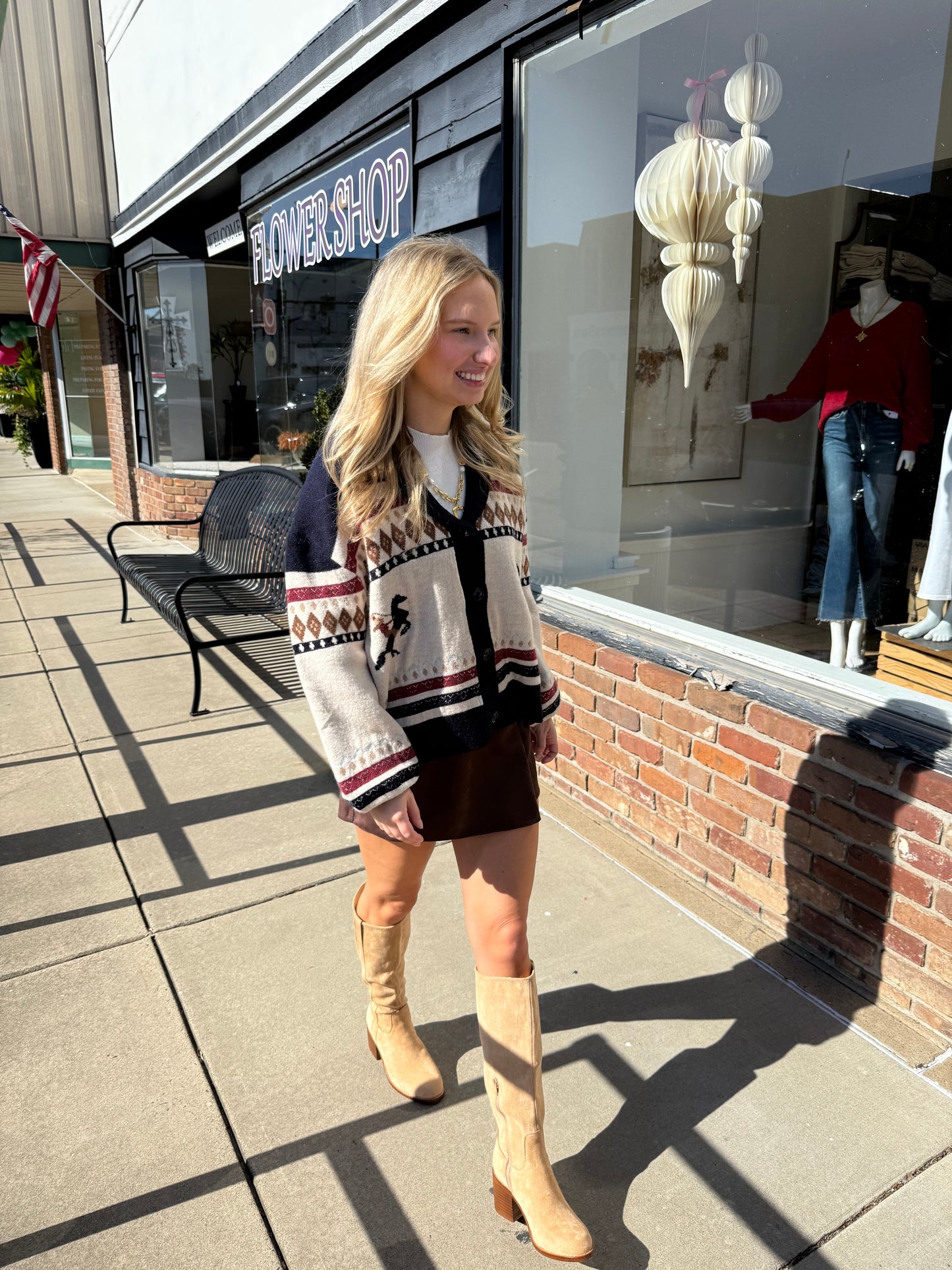 horse button up cardigan