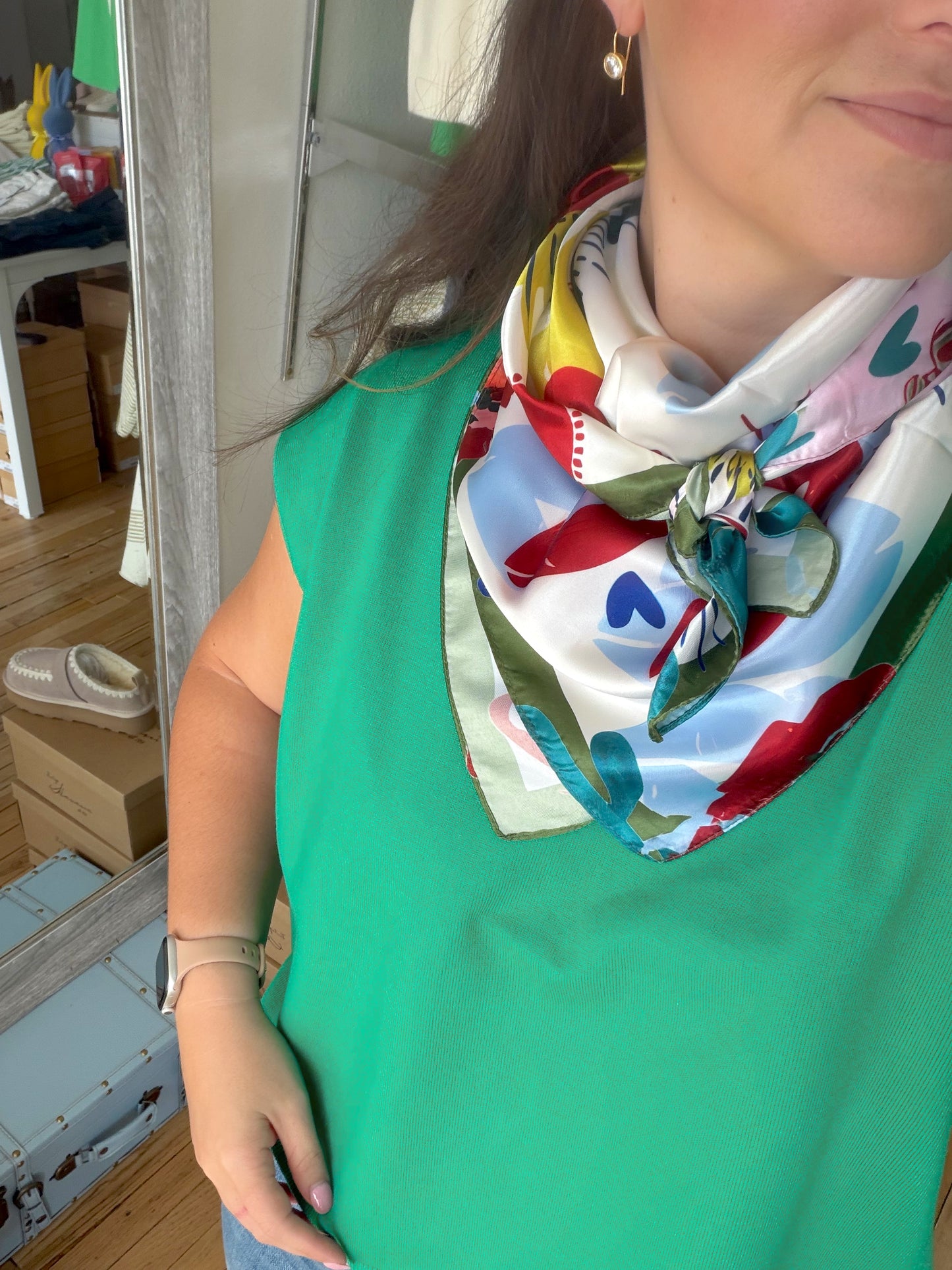 Multi color silk scarf