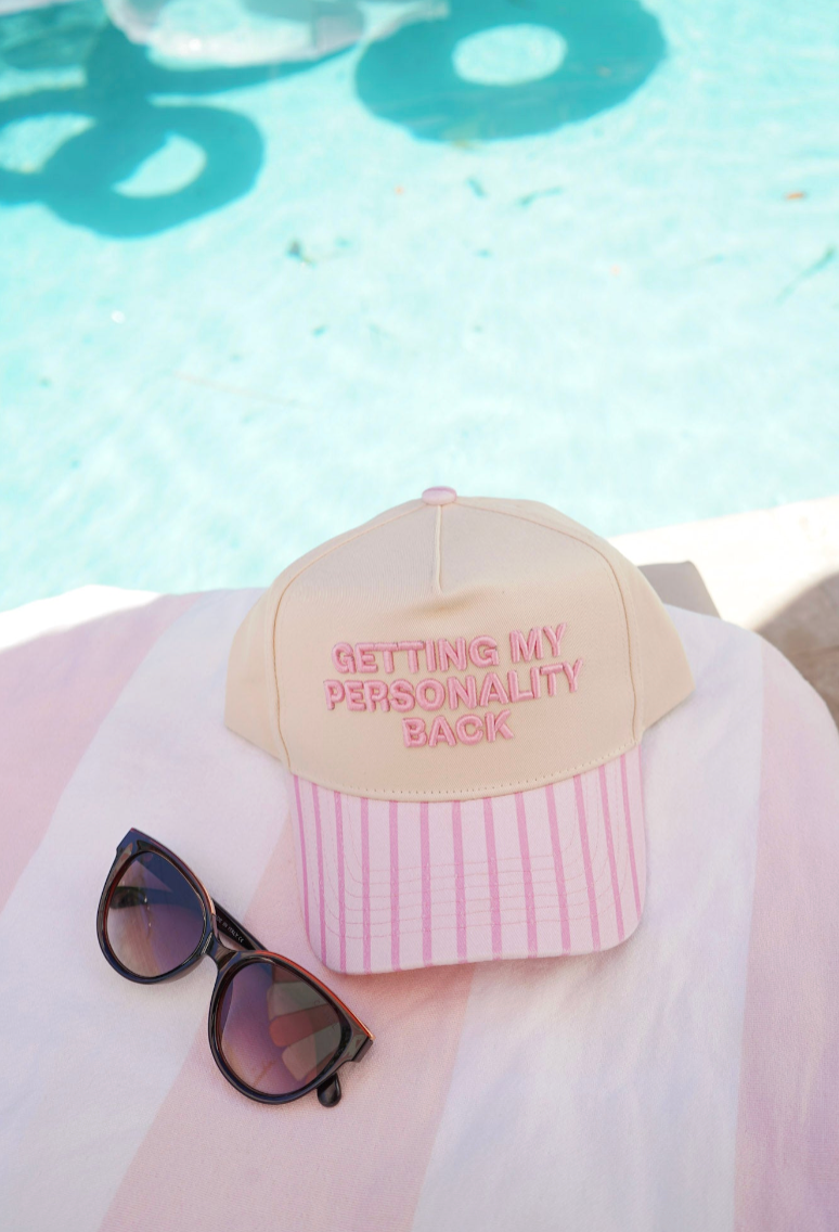 Getting my Personality Back - Pink Stripe Trucker Hat