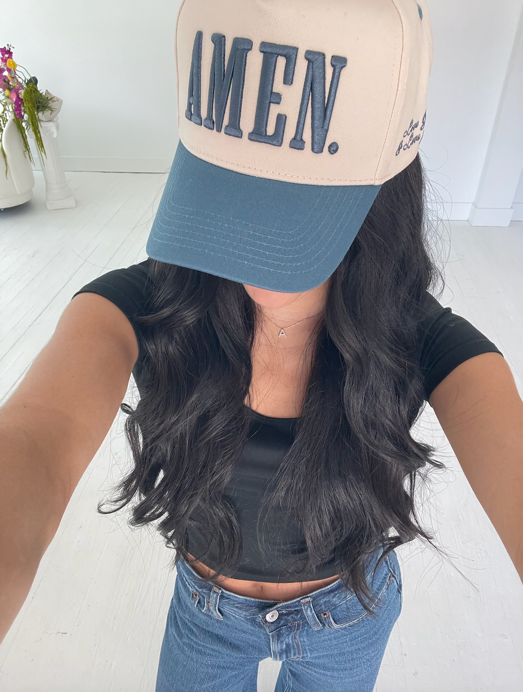 AMEN. - Slate Blue Vintage Trucker Hat