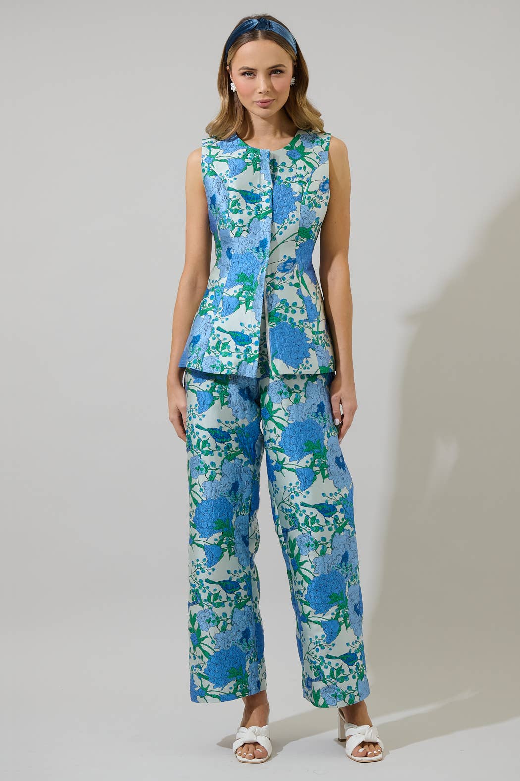 Willa Floral Bern Jacquard Wide Leg Pants