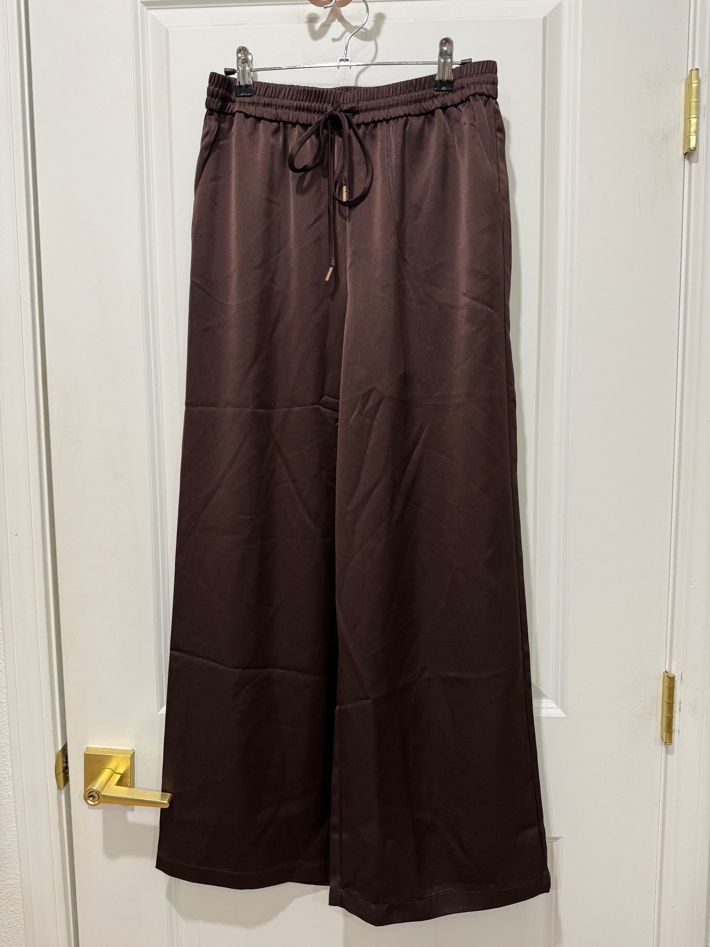 Brown silk pants