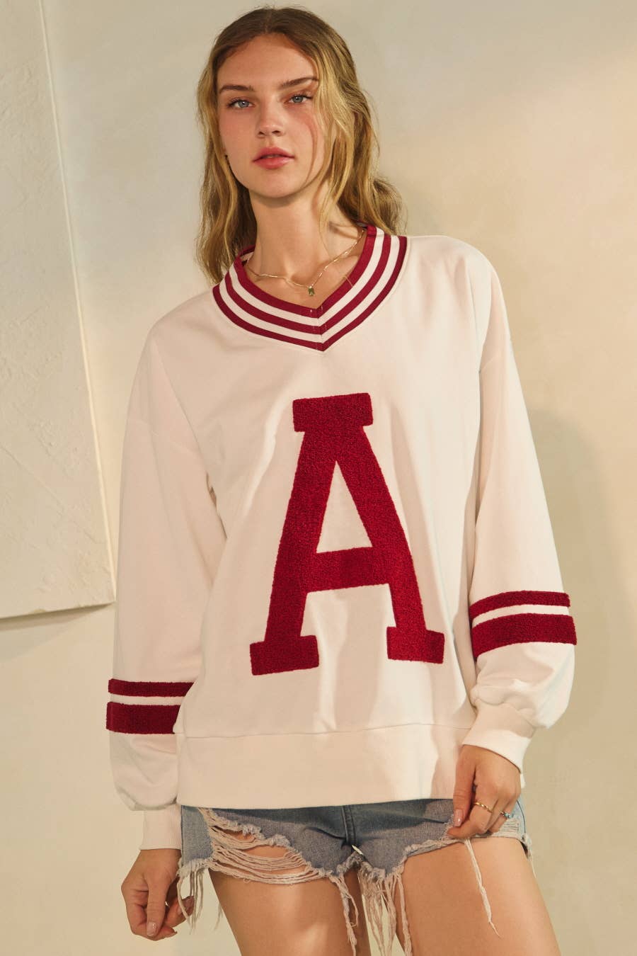 Varsity-inspired Pullover