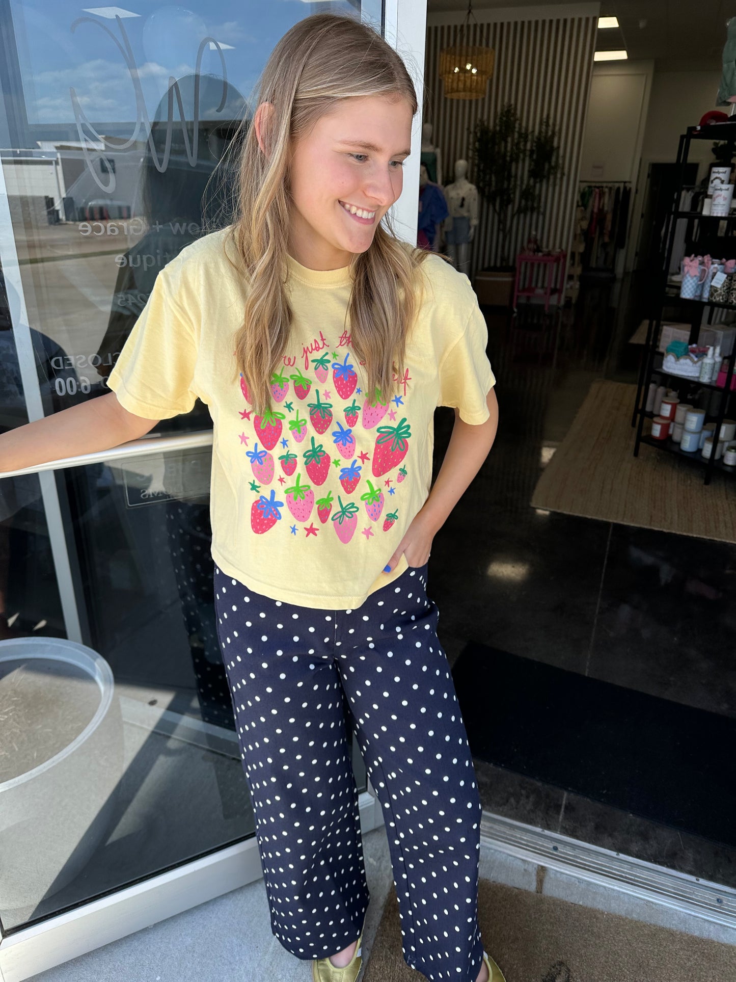 Navy Polka Dot Pant