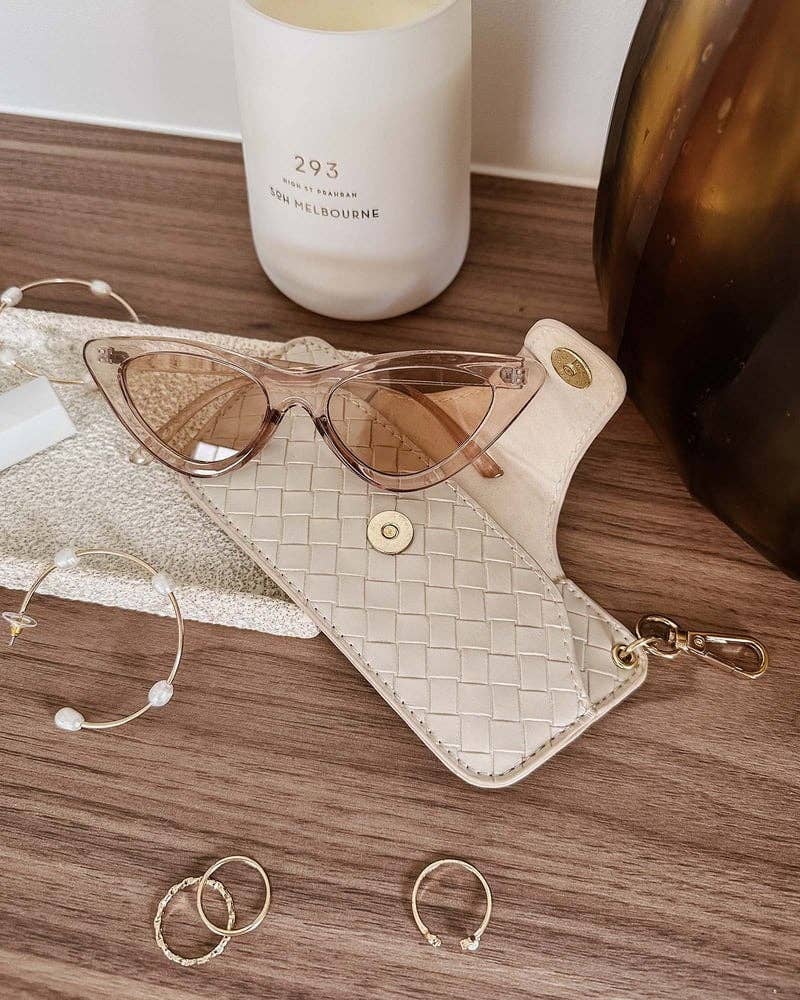 Skittle Sunglass Case - Woven Vanilla